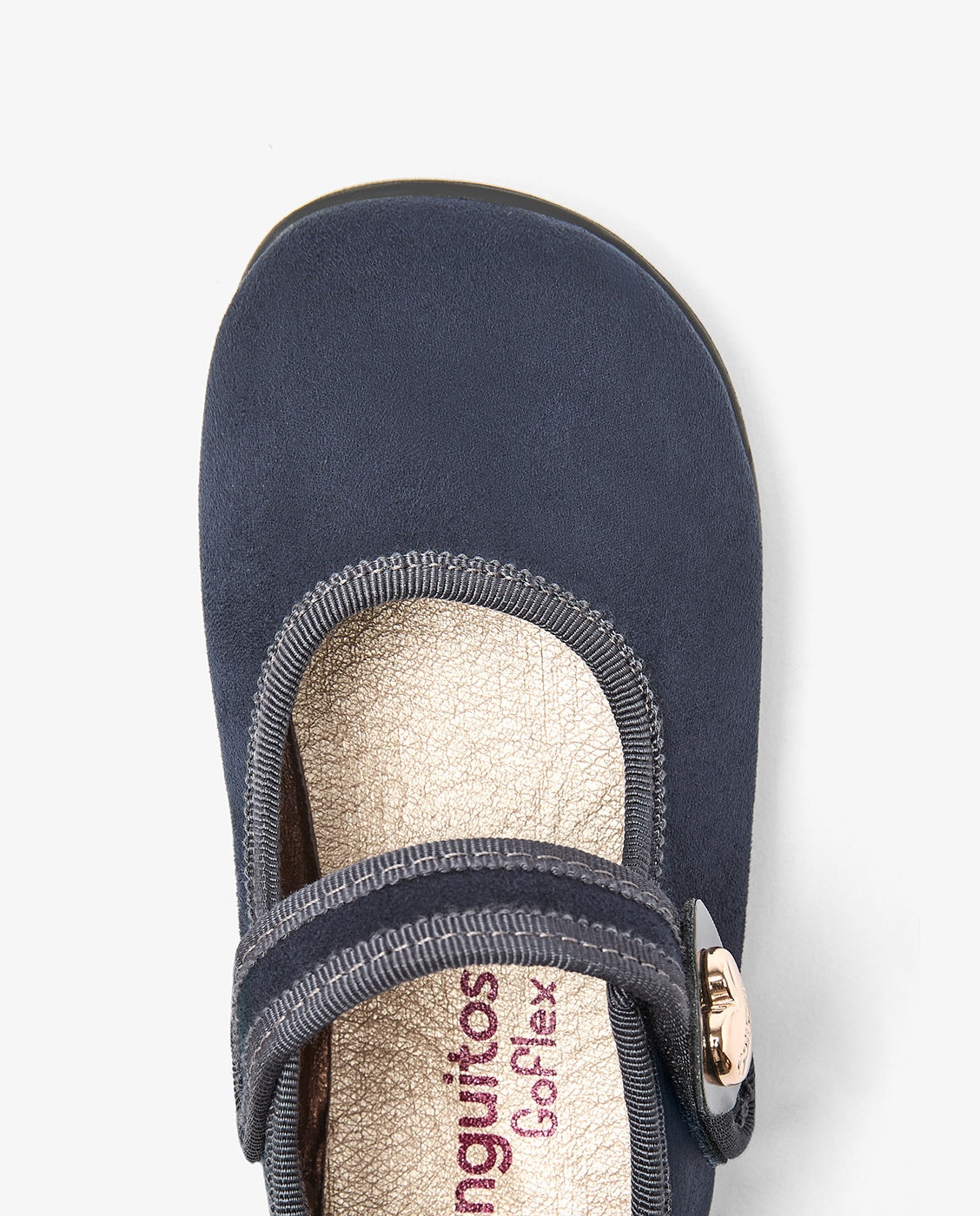Imagen 4 de Merceditas Barefoot de niña con adorno corazón rosa - Conguitos - Azul Azul