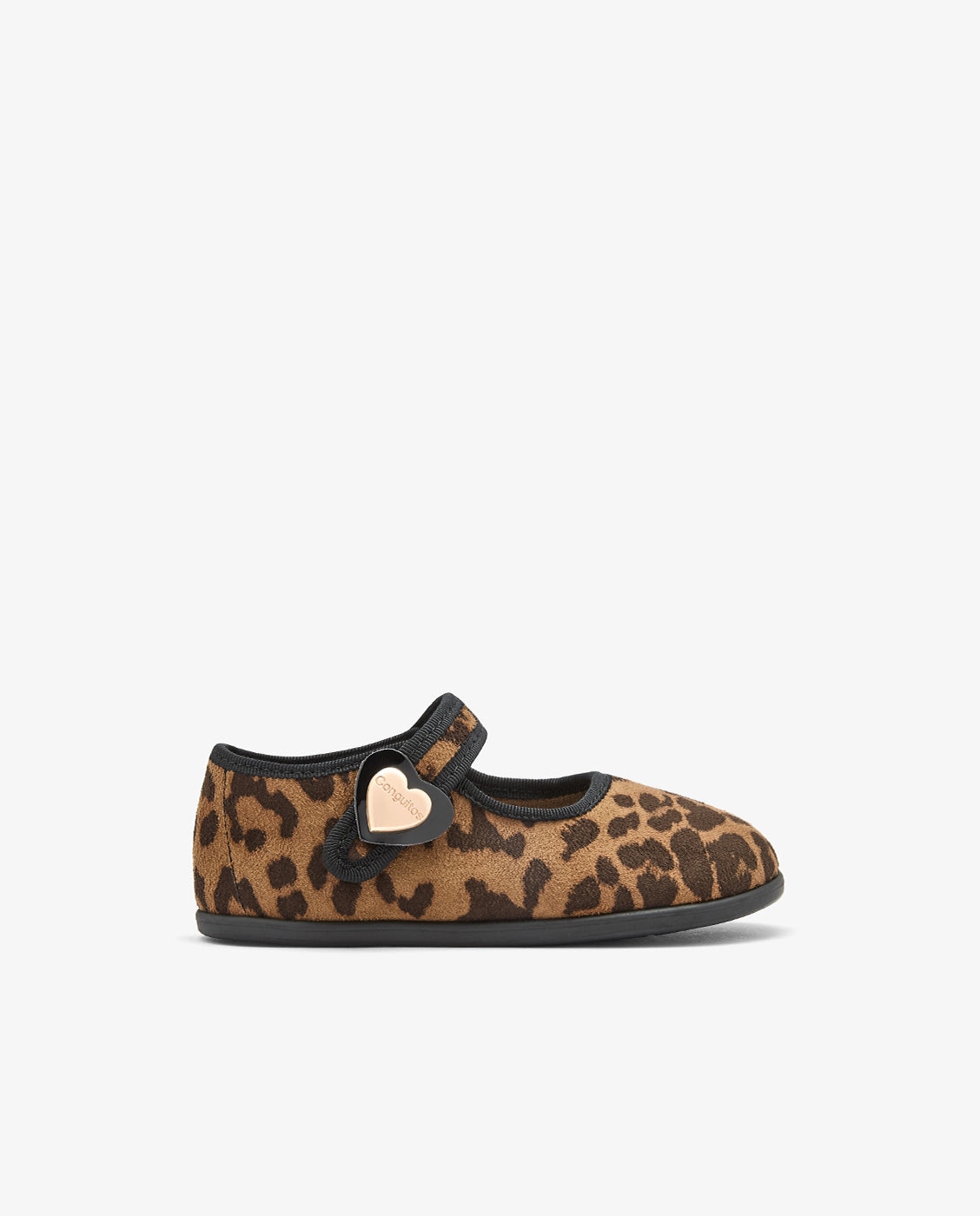 Merceditas Barefoot de niña con adorno corazón leopardo - Conguitos - Estampado Estampado-1