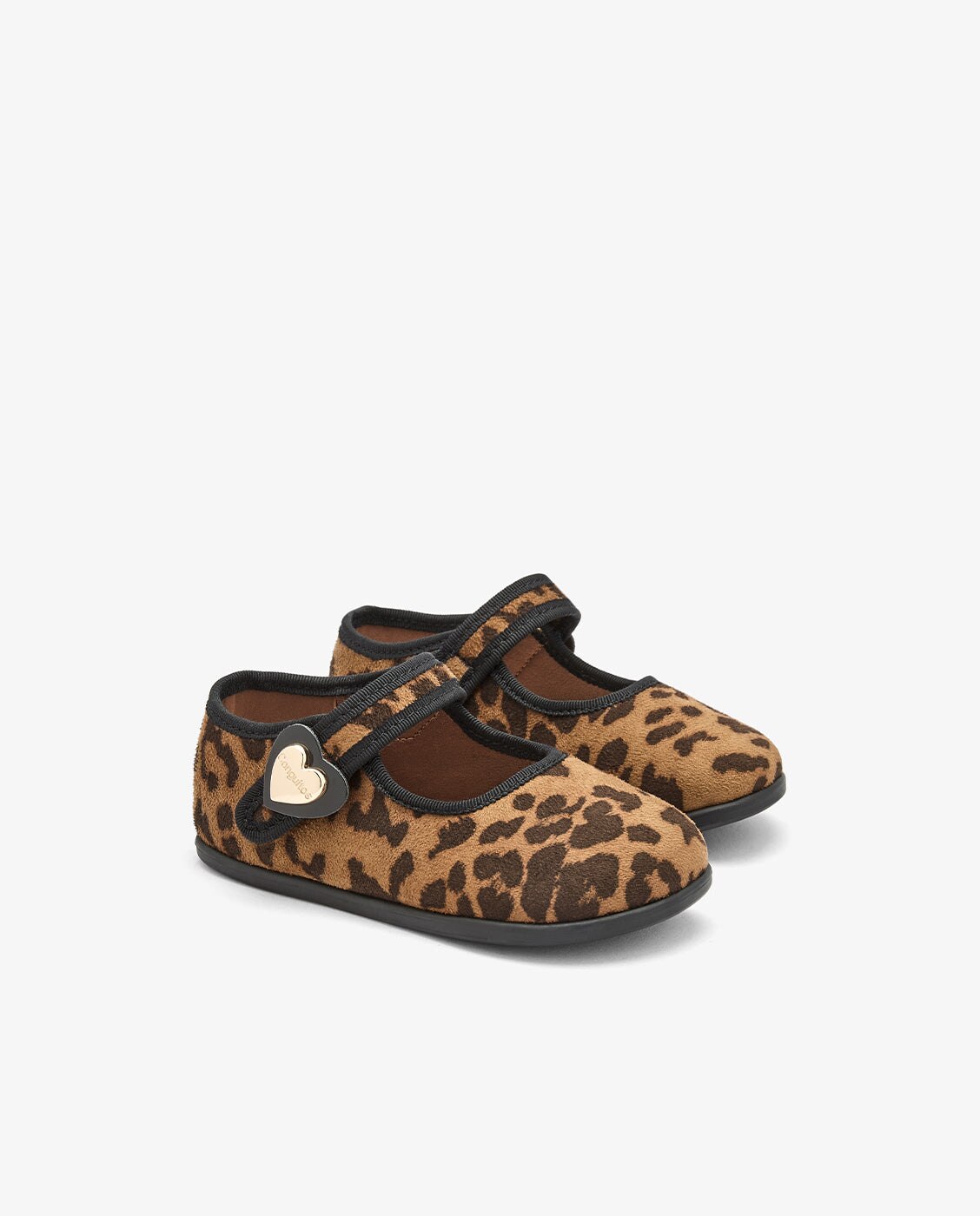 Merceditas Barefoot de niña con adorno corazón leopardo - Conguitos - Estampado Estampado-2