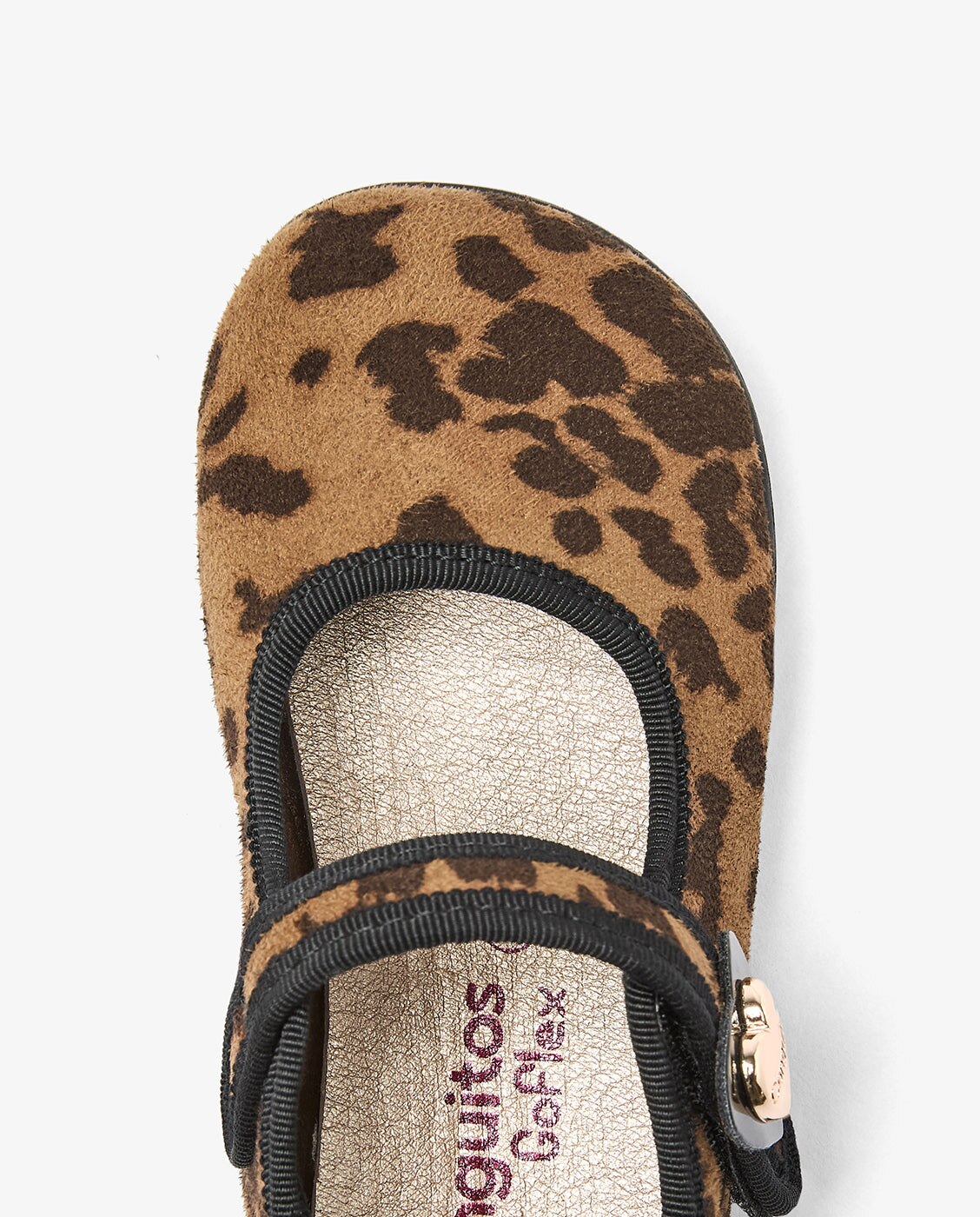 Merceditas Barefoot de niña con adorno corazón leopardo - Conguitos - Estampado Estampado-4