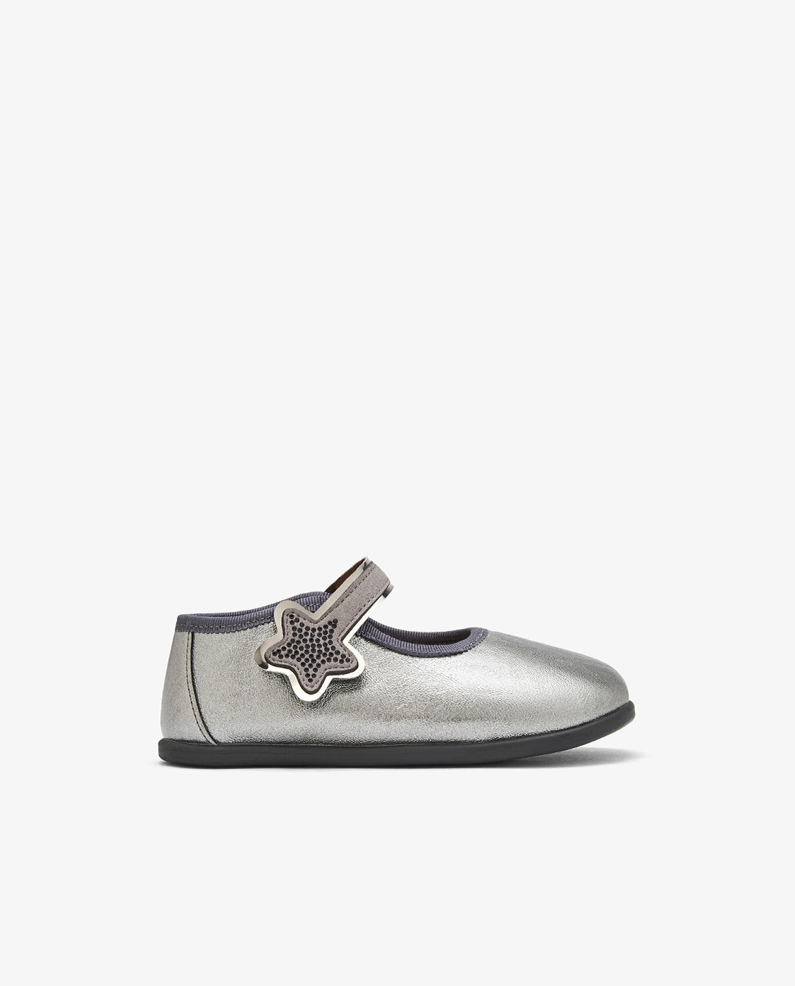 Imagen 1 de Merceditas Barefoot de niña con adorno estrella brillante cobre - Conguitos - Gris Gris