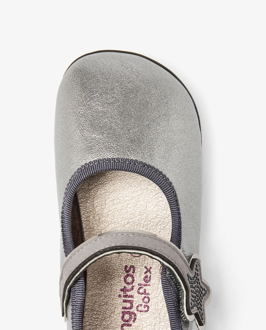 Imagen 4 de Merceditas Barefoot de niña con adorno estrella brillante cobre - Conguitos - Gris Gris