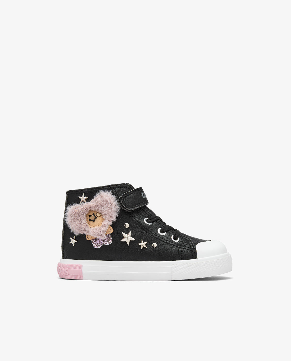 Zapatillas altas de niña con adorno - Conguitos - Negro Negro-1