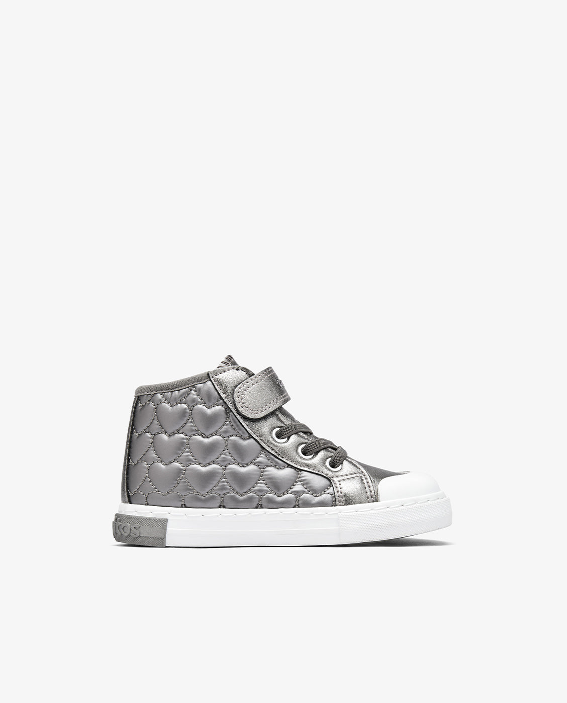 Zapatillas altas de niña con detalles de corazón y cierre adherente - Conguitos - Gris Gris-1