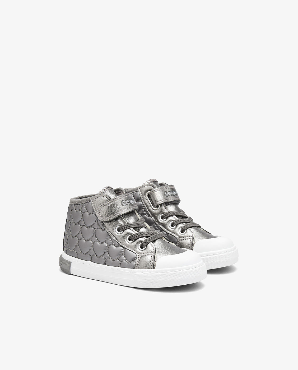Zapatillas altas de niña con detalles de corazón y cierre adherente - Conguitos - Gris Gris-2