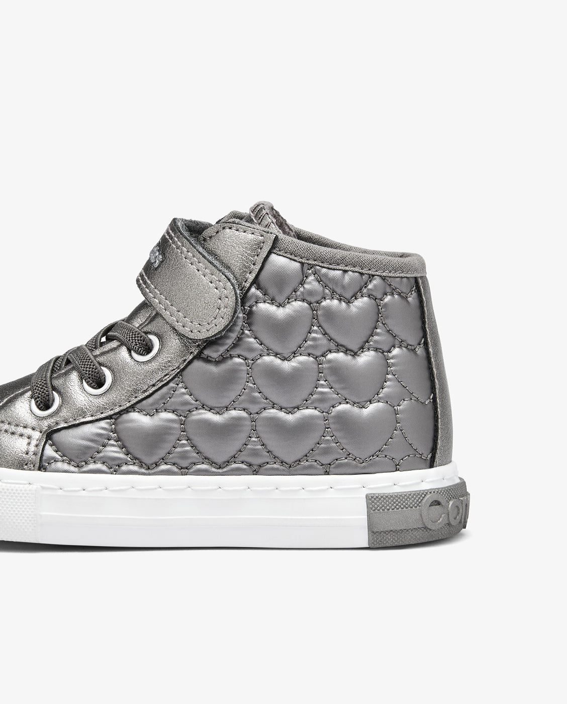 Zapatillas altas de niña con detalles de corazón y cierre adherente - Conguitos - Gris Gris-4