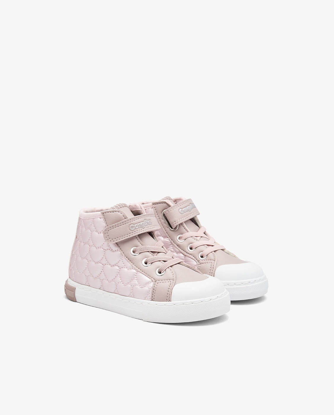 Zapatillas altas de niña con detalles de corazón y cierre adherente - Conguitos - Rosa Rosa-2