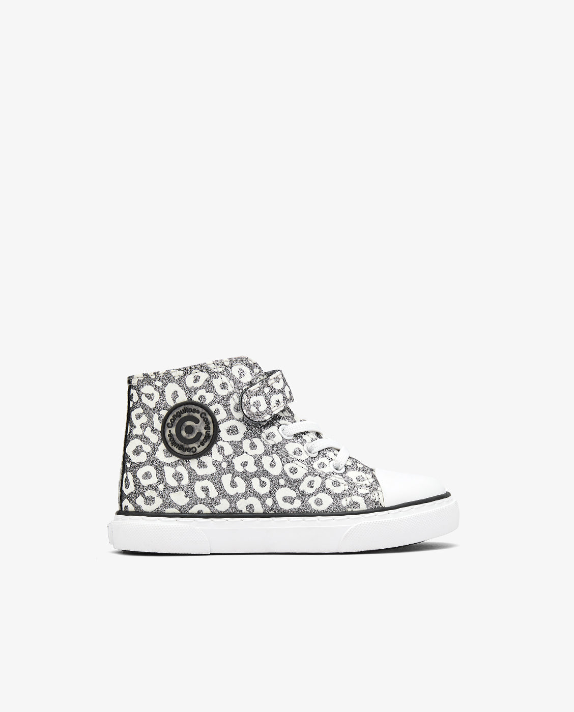 Zapatillas de niña brilla en la oscuridad altas glitter - Conguitos - Plata Plata-1