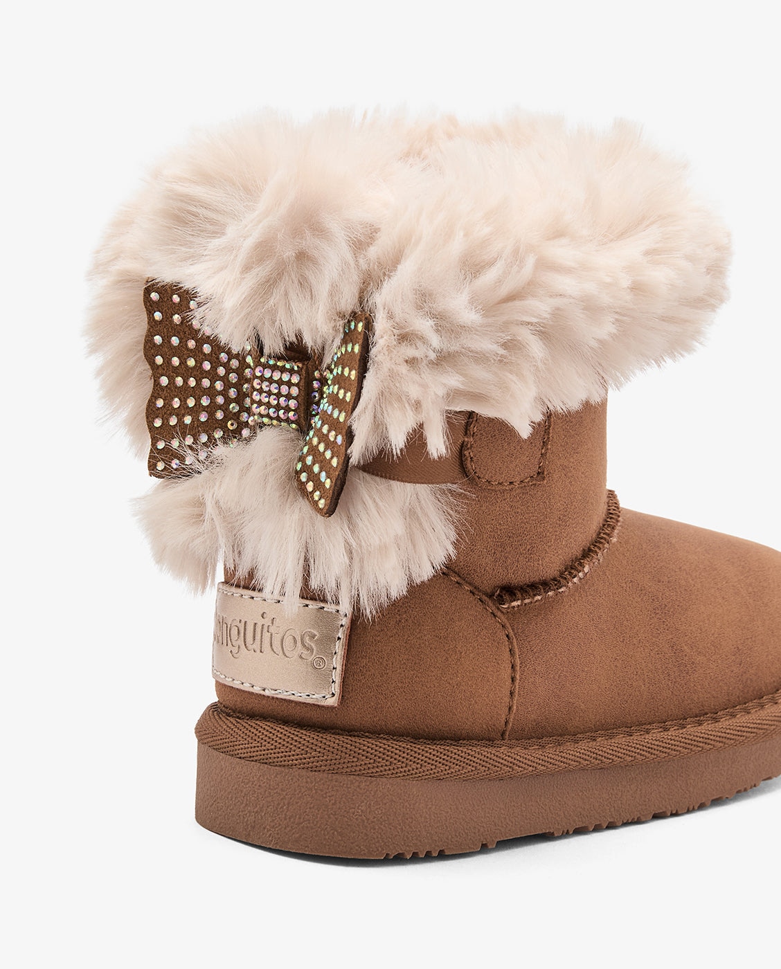 Imagen 4 de Botas de niña estilo australiana con lazo y brillos - Conguitos - Marrón Marrón