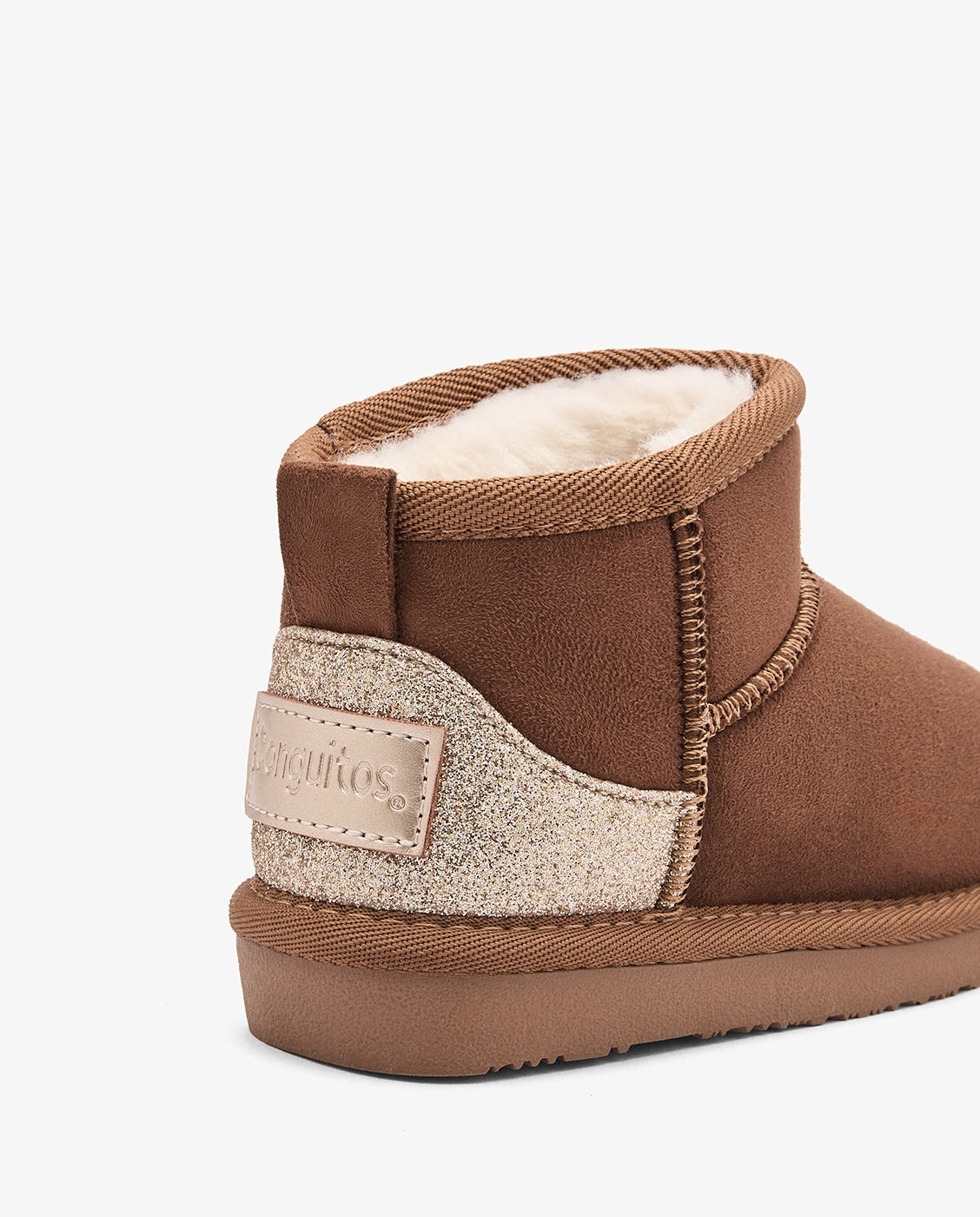 Imagen 4 de Botas de niña estilo australiana de corte bajo con brillos y forro de pelo - Conguitos - Marrón Marrón