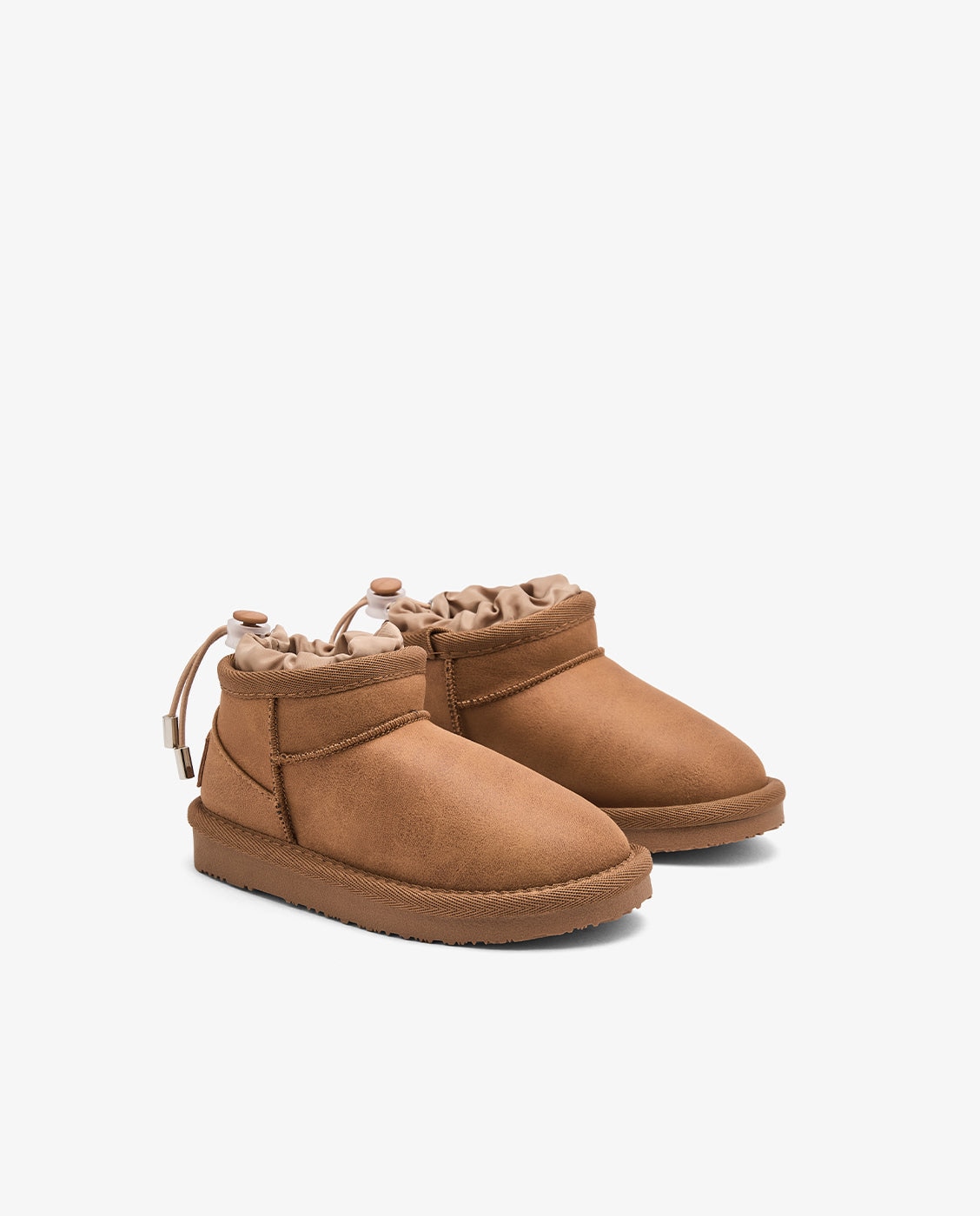 Imagen 2 de Botas de niña estilo australiana de corte bajo con cordón ajustable - Conguitos - Marrón claro Marrón claro