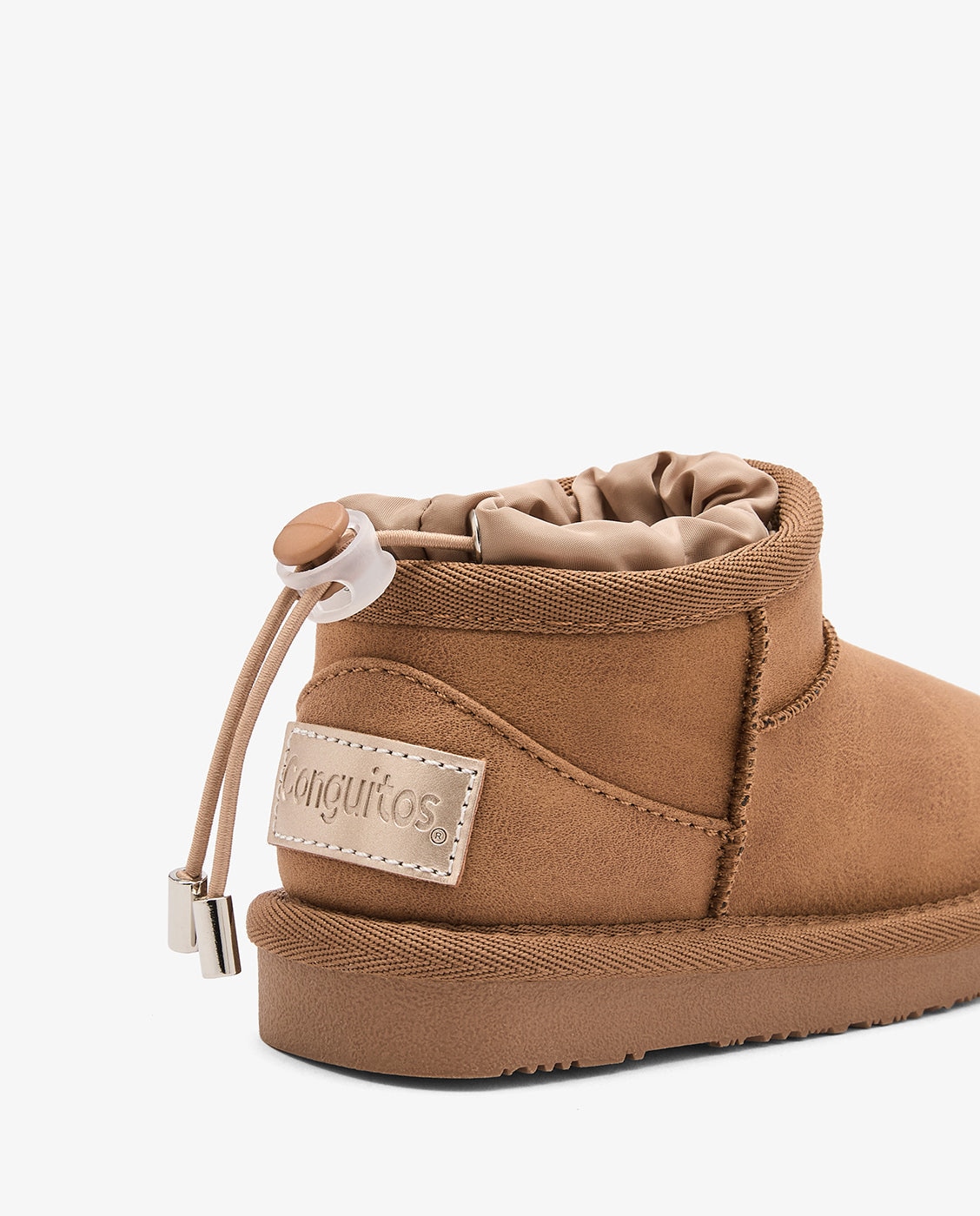 Imagen 4 de Botas de niña estilo australiana de corte bajo con cordón ajustable - Conguitos - Marrón claro Marrón claro
