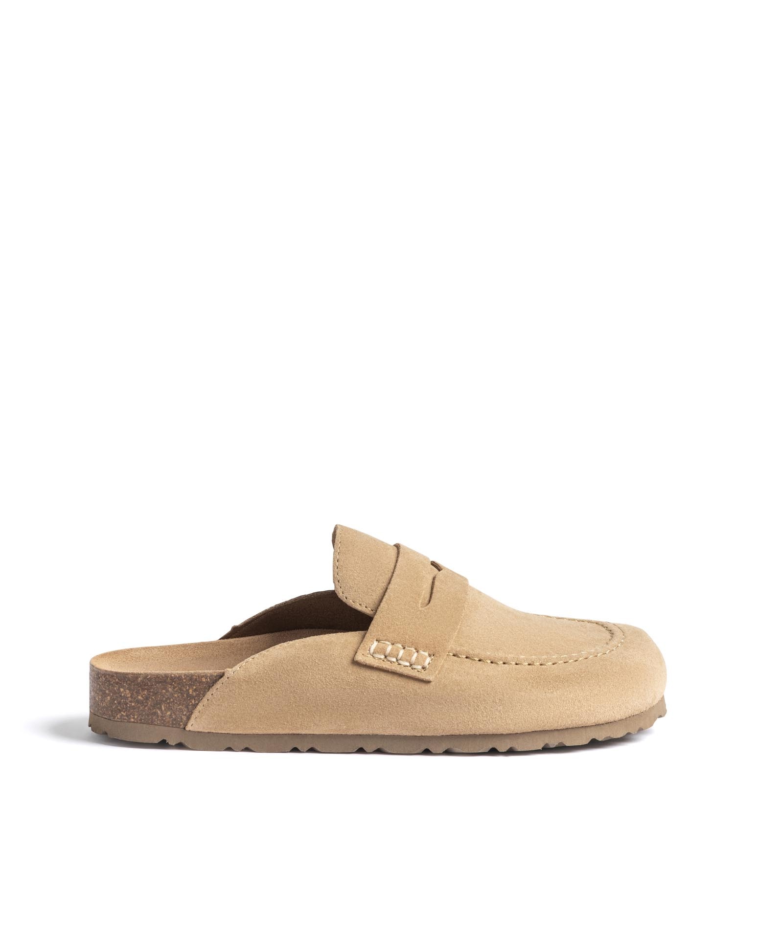 Imagen 0 de Zuecos planos de mujer de piel Beige