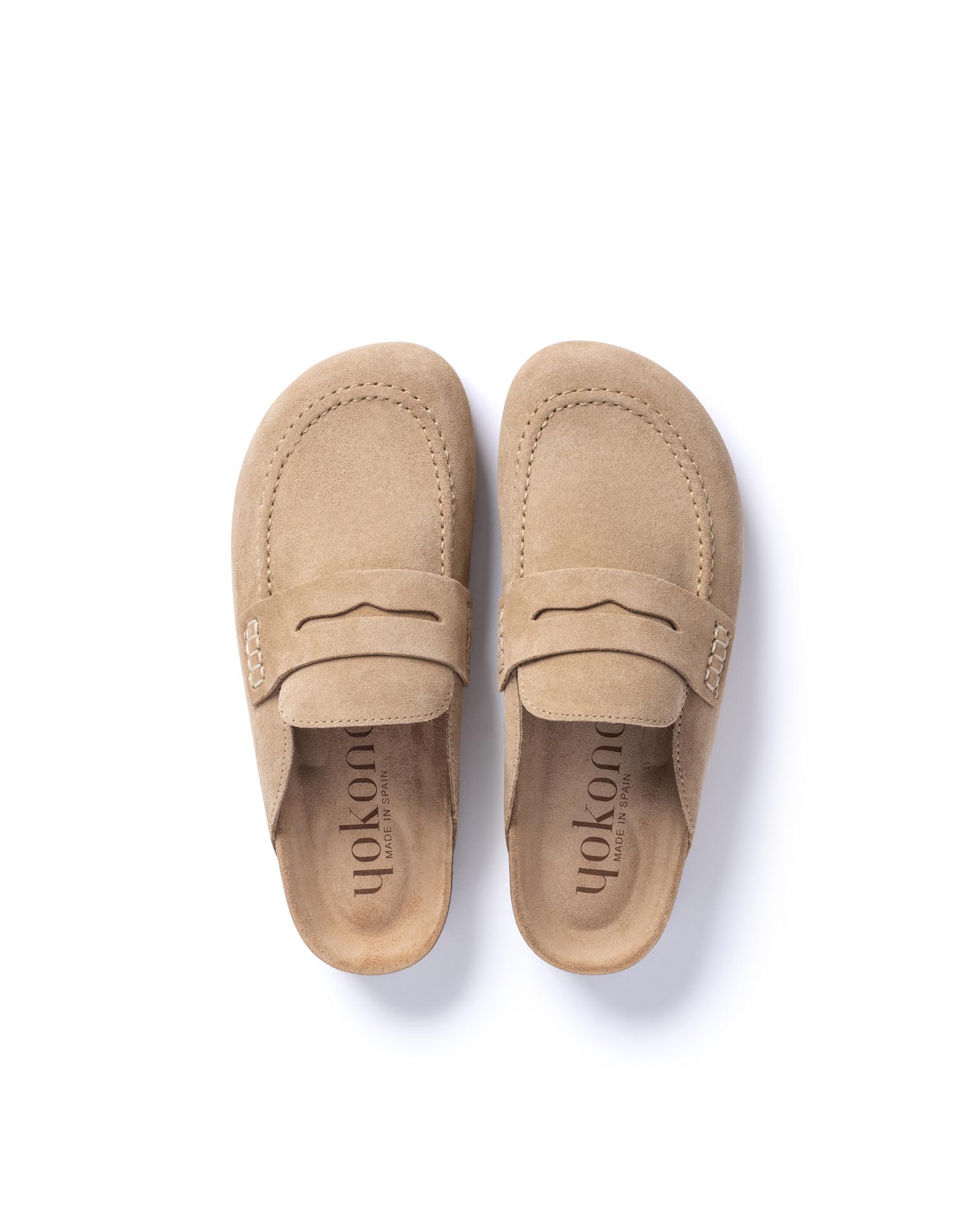 Zuecos planos de mujer de piel - Yokono - Beige Beige-3