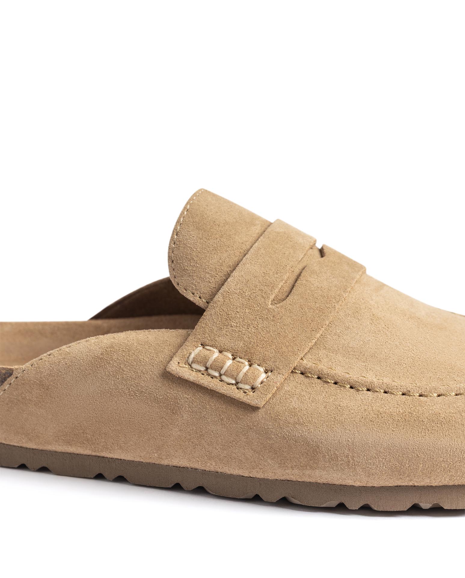Zuecos planos de mujer de piel - Yokono - Beige Beige-5