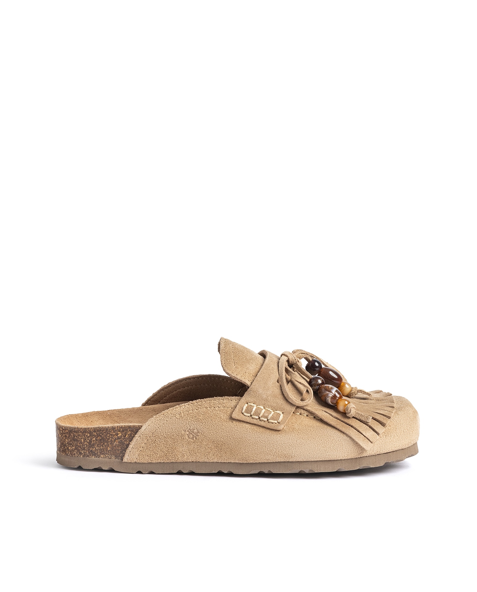 Zuecos planos de mujer de piel - Yokono - Beige Beige-1