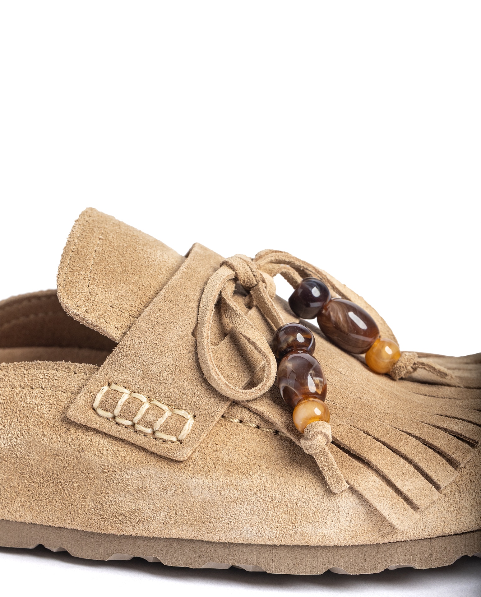 Zuecos planos de mujer de piel - Yokono - Beige Beige-5