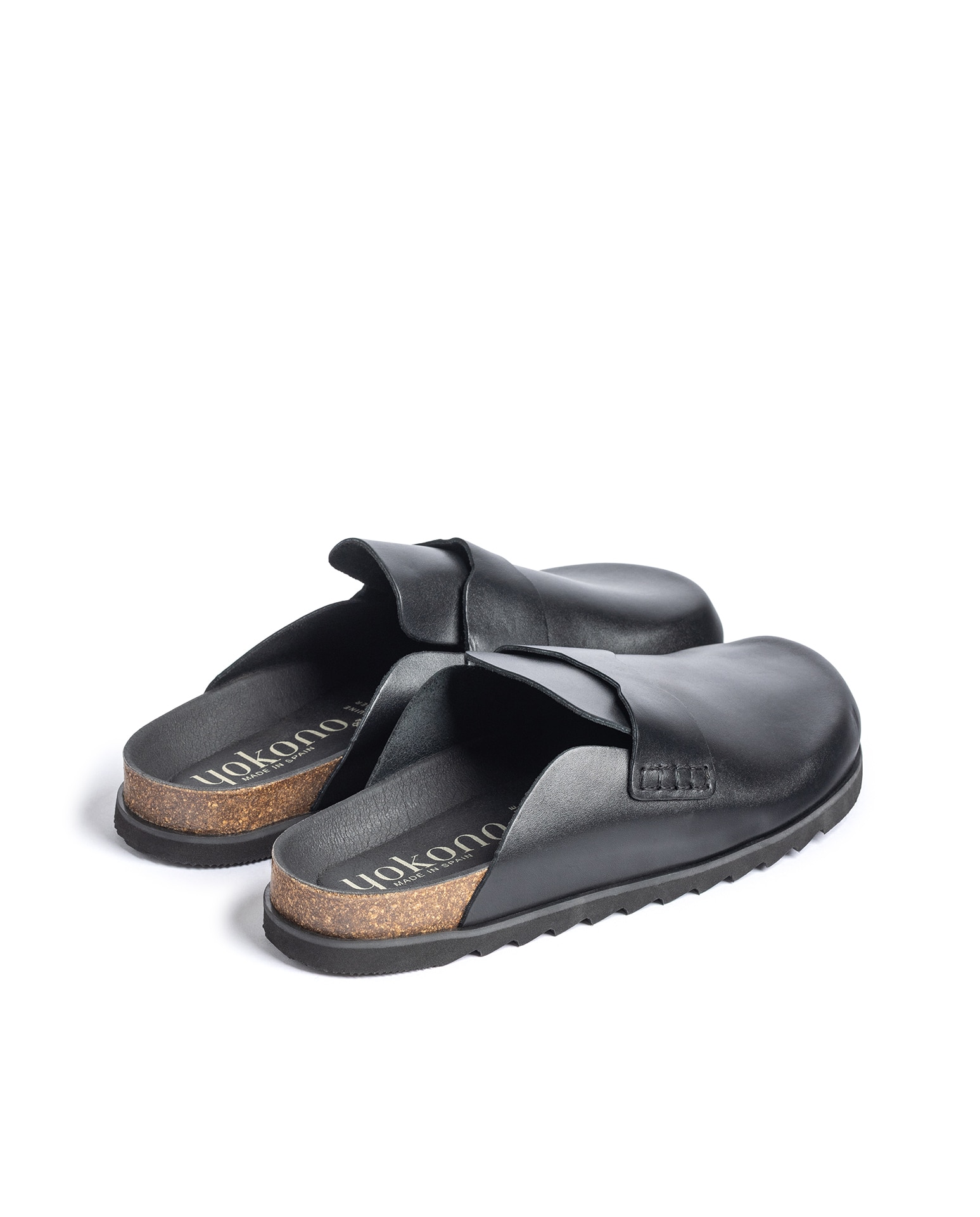 Zuecos de hombre de piel - Yokono - Negro Negro-4