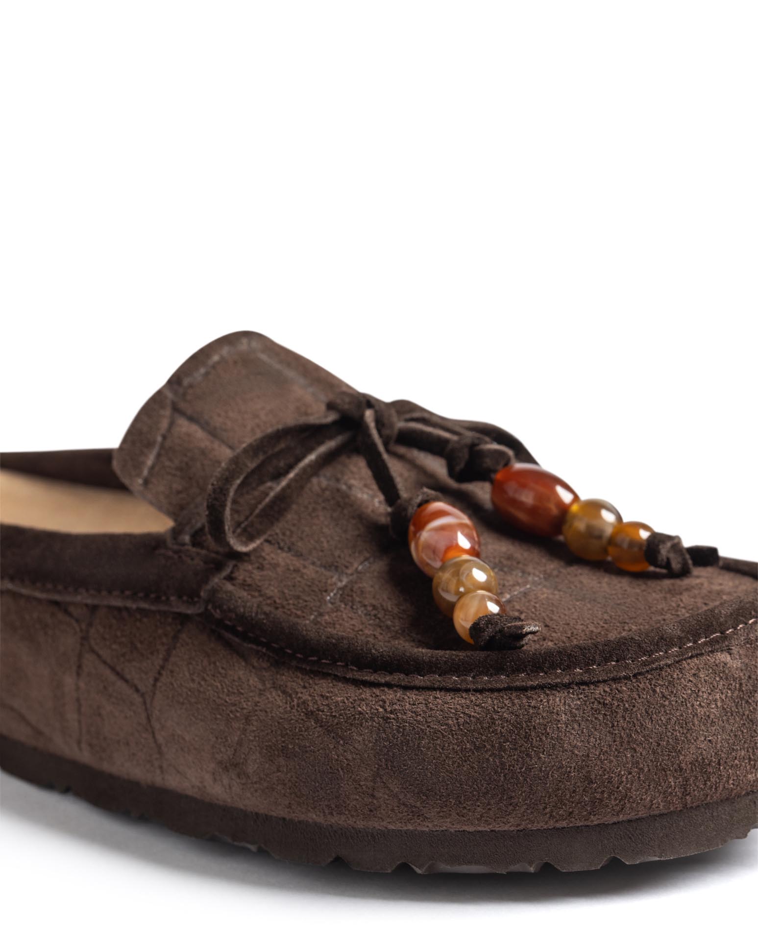 Zuecos planos de mujer de piel - Yokono - Marrón oscuro Marrón oscuro-5
