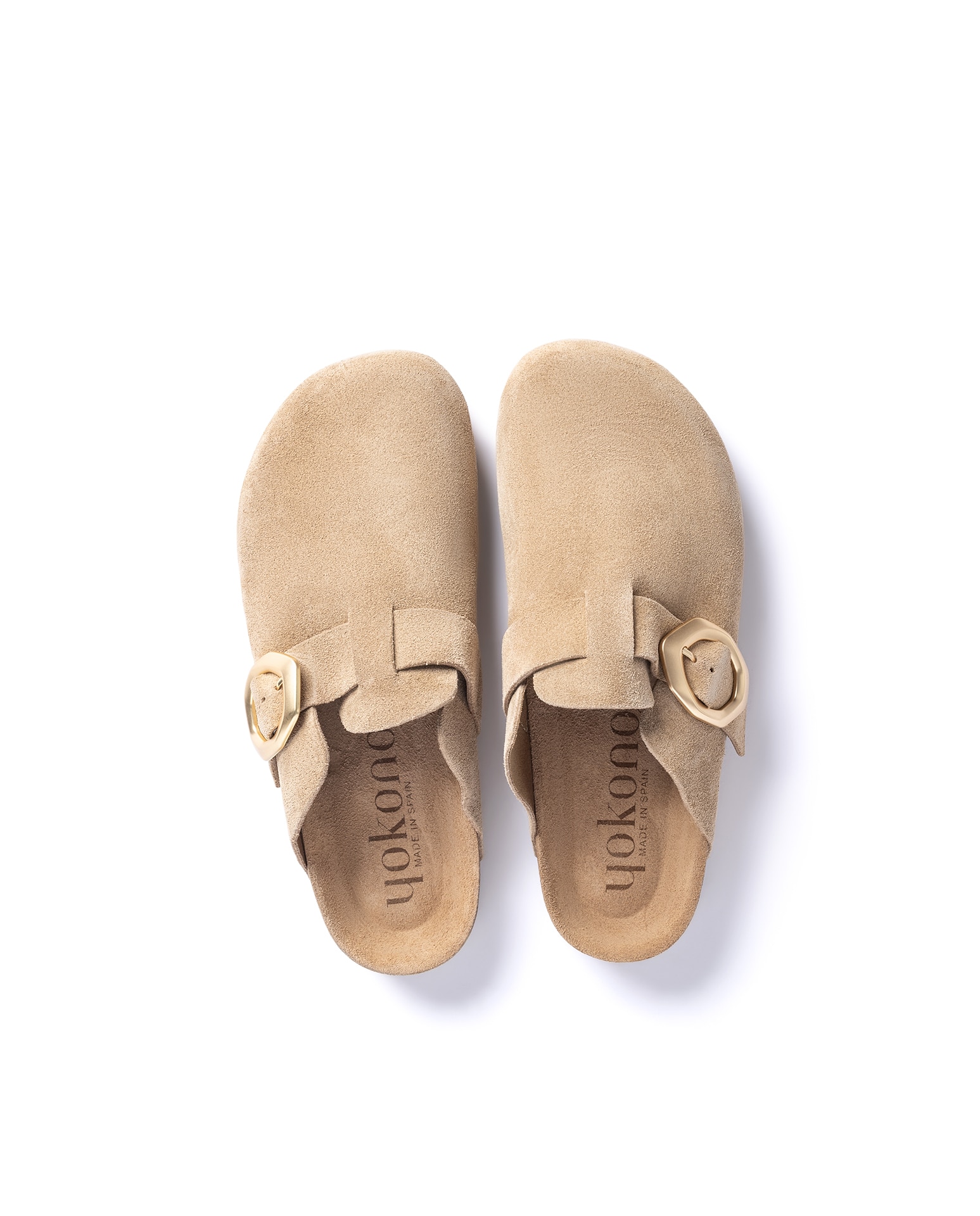 Zuecos planos de mujer de piel - Yokono - Beige Beige-3