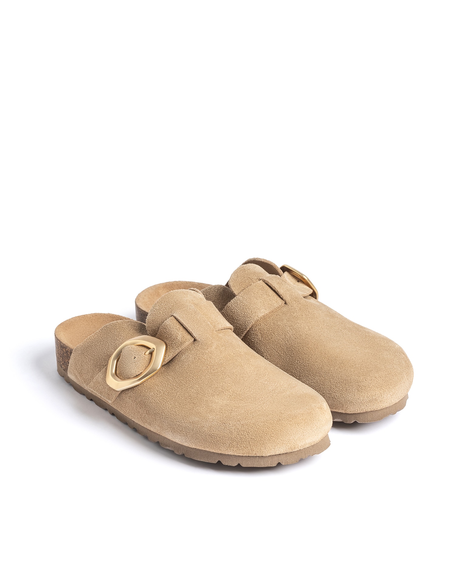 Zuecos planos de mujer de piel - Yokono - Beige Beige-2