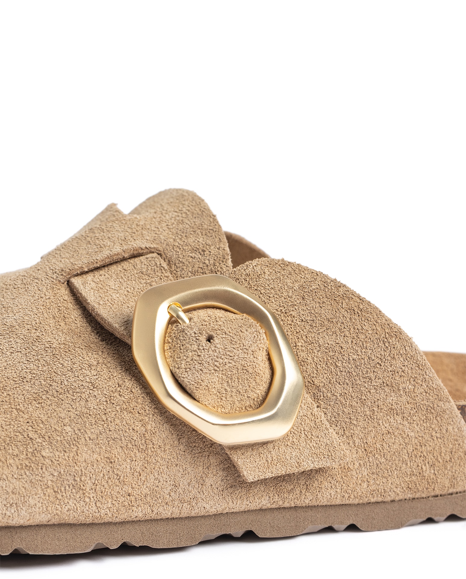 Zuecos planos de mujer de piel - Yokono - Beige Beige-5