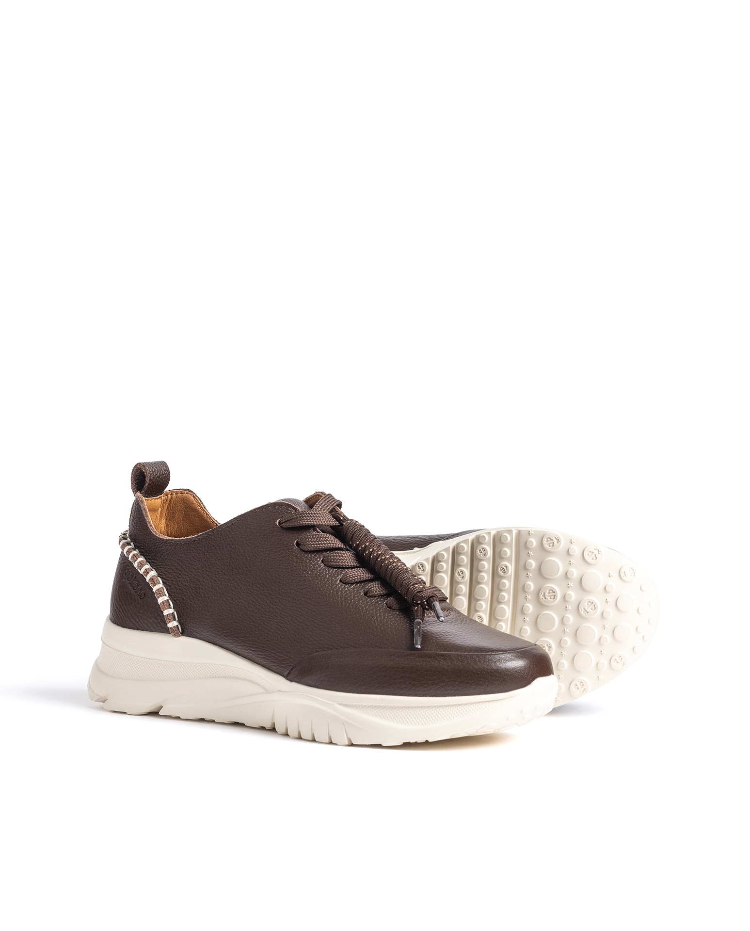 Zapatillas básicas de mujer de piel - Yokono - Marrón oscuro Marrón oscuro-3
