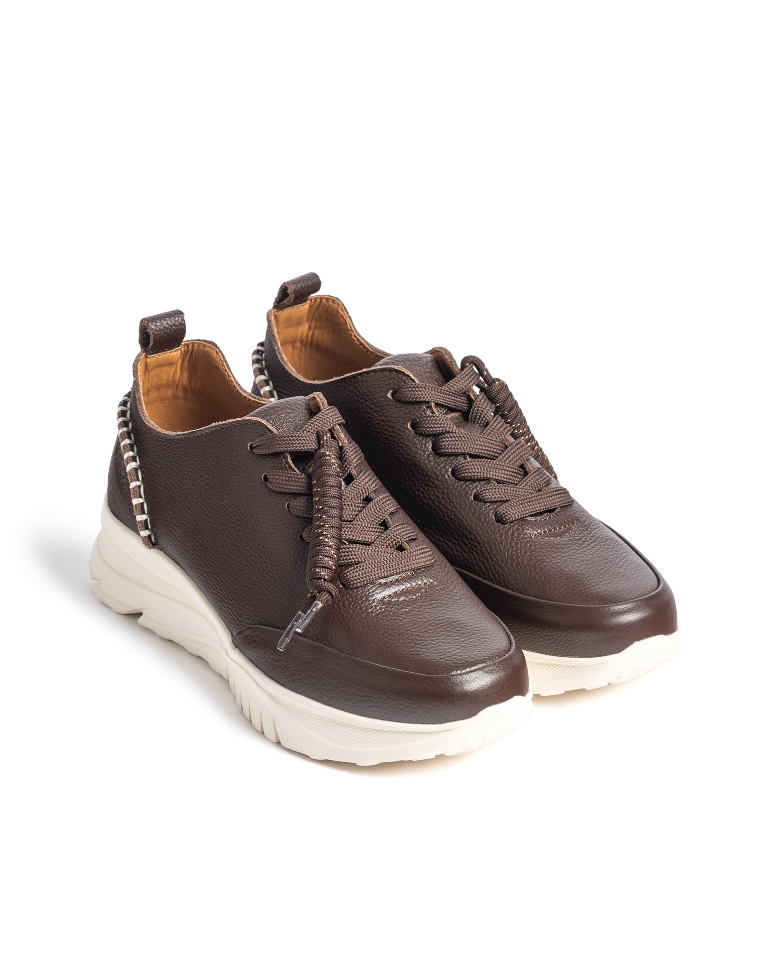 Zapatillas básicas de mujer de piel - Yokono - Marrón oscuro Marrón oscuro-2