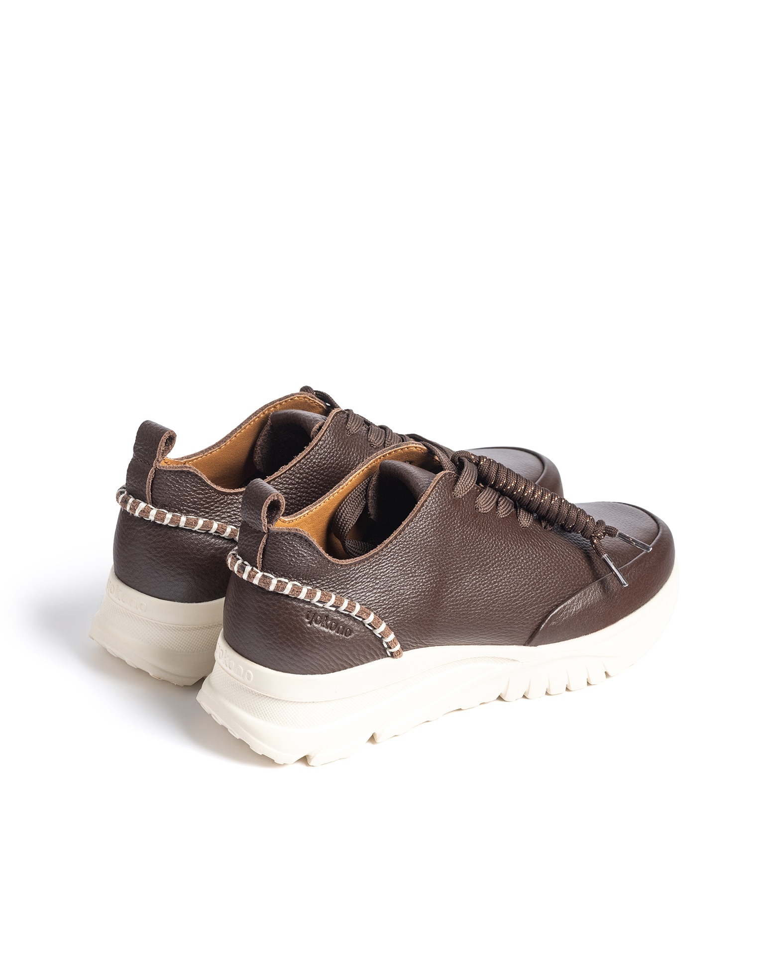 Zapatillas básicas de mujer de piel - Yokono - Marrón oscuro Marrón oscuro-4