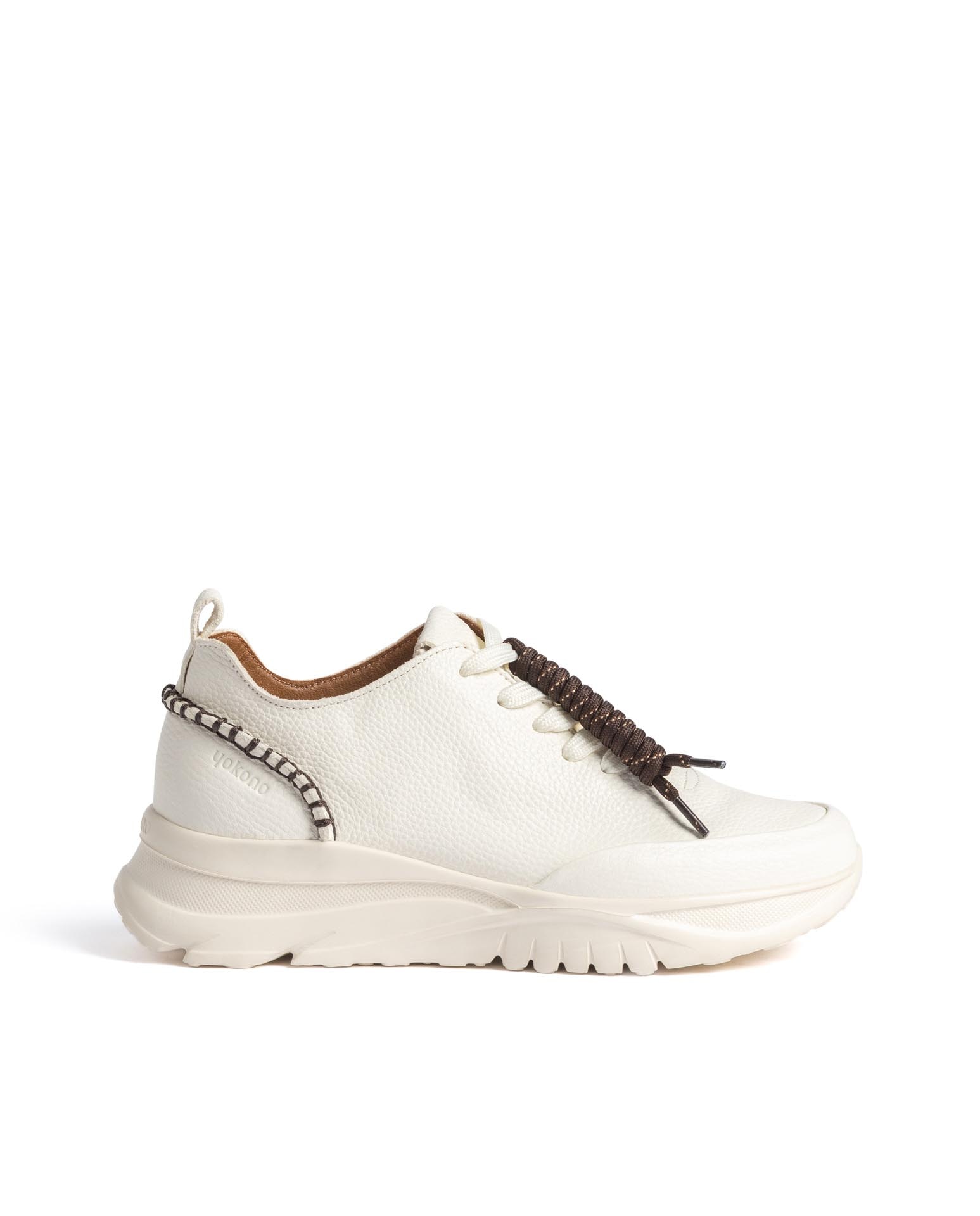 Zapatillas básicas de mujer de piel - Yokono - Blanco Blanco-1