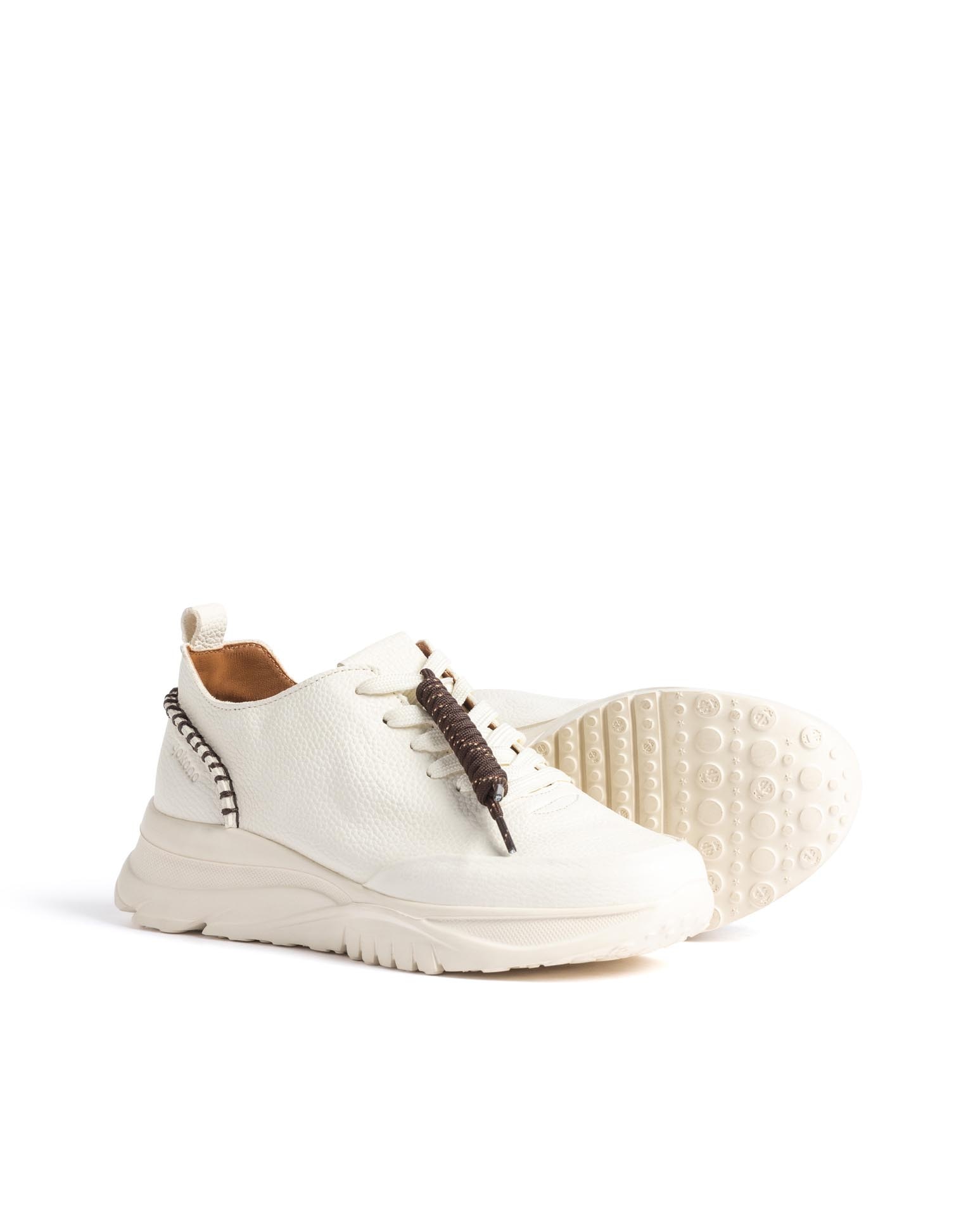 Zapatillas básicas de mujer de piel - Yokono - Blanco Blanco-3