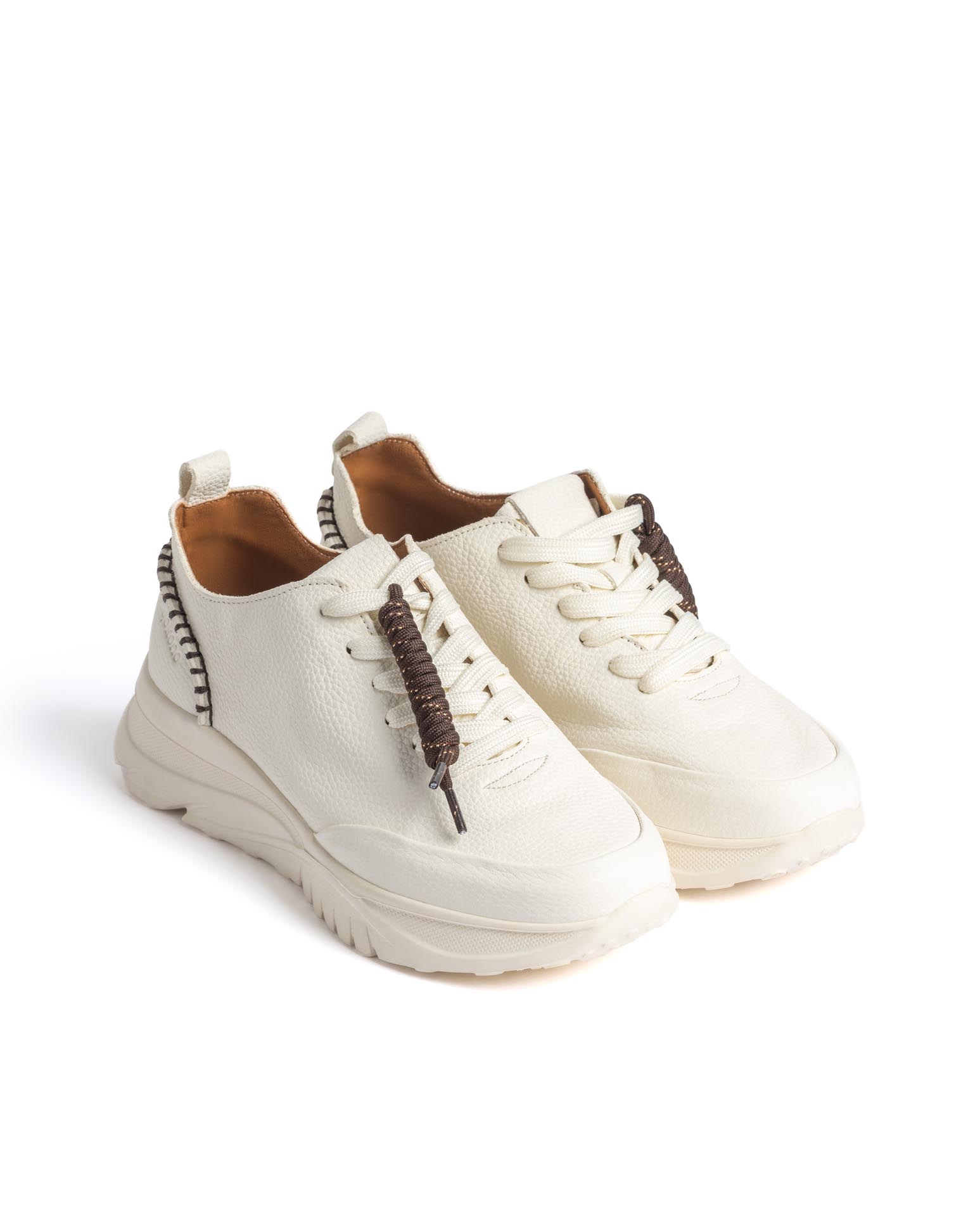 Zapatillas básicas de mujer de piel - Yokono - Blanco Blanco-2