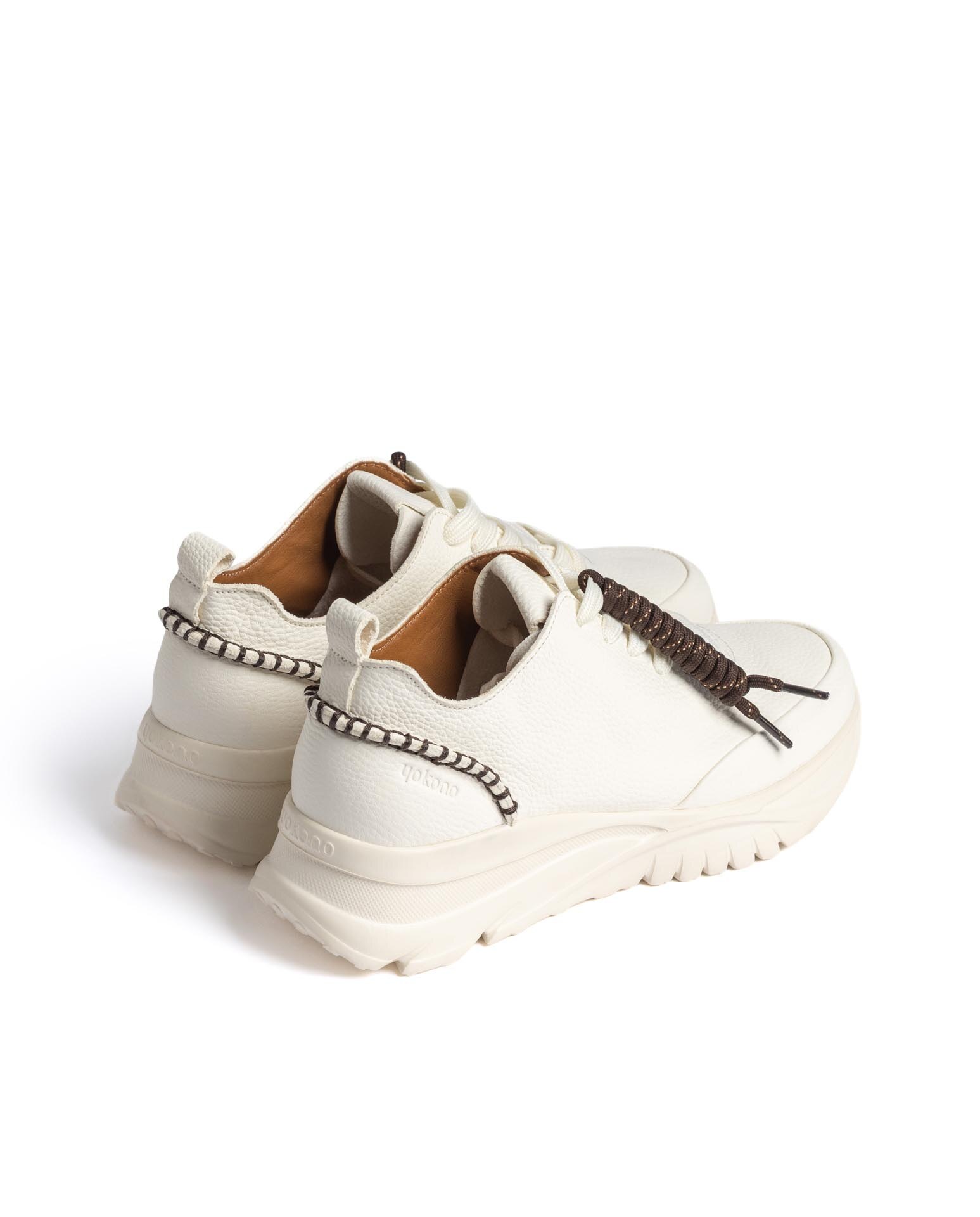 Zapatillas básicas de mujer de piel - Yokono - Blanco Blanco-4