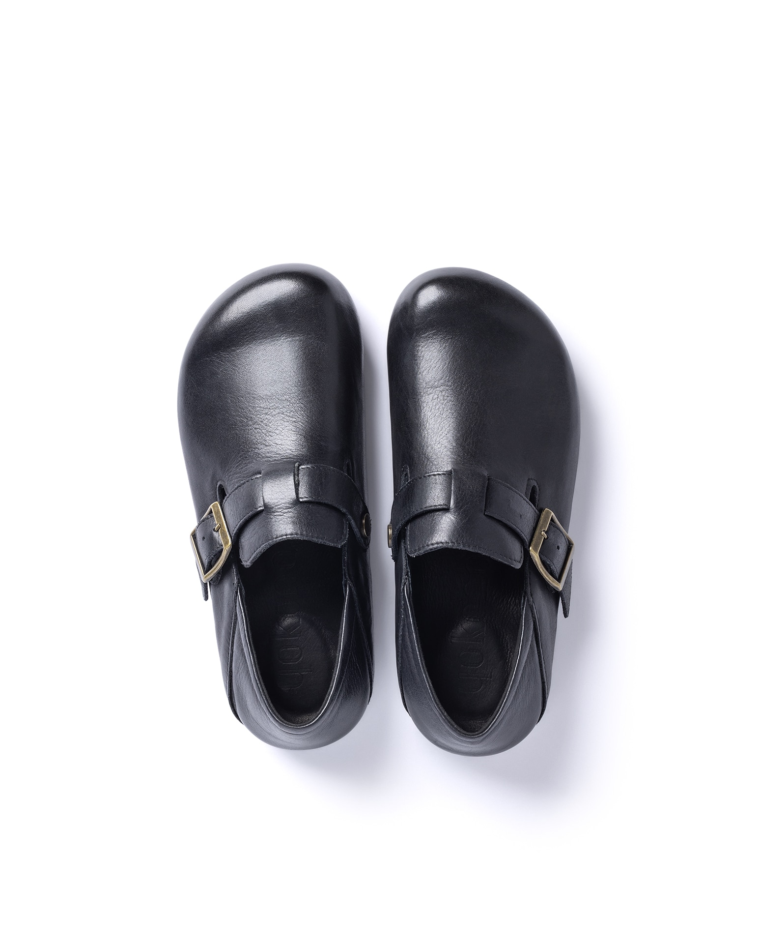 Zuecos planos de mujer de piel - Yokono - Negro Negro-3