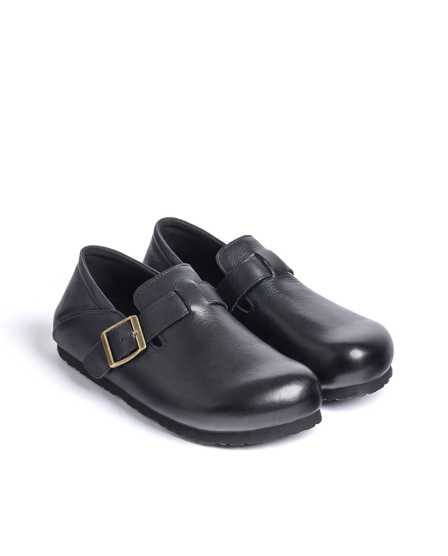 Zuecos planos de mujer de piel - Yokono - Negro Negro-2