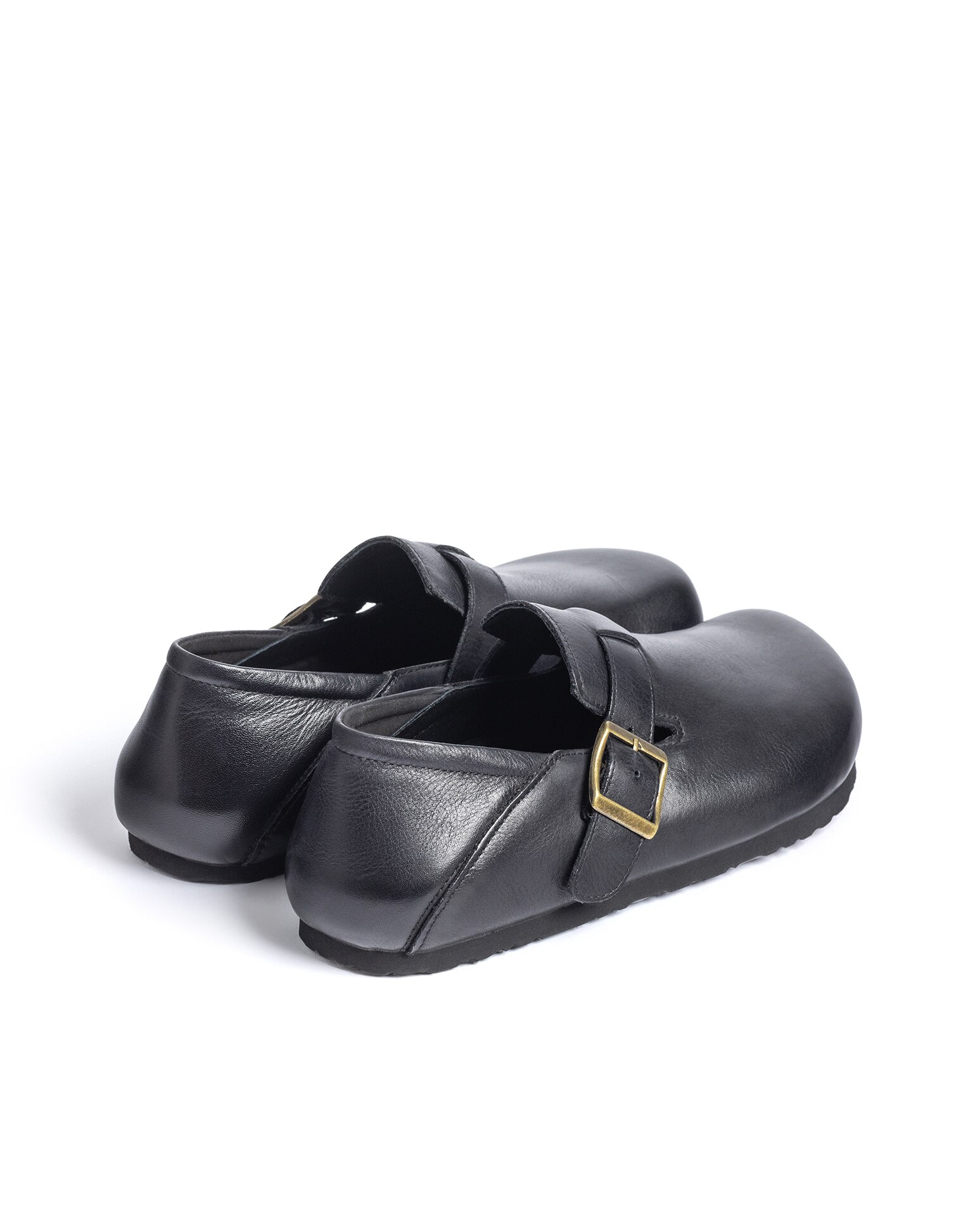 Zuecos planos de mujer de piel - Yokono - Negro Negro-4