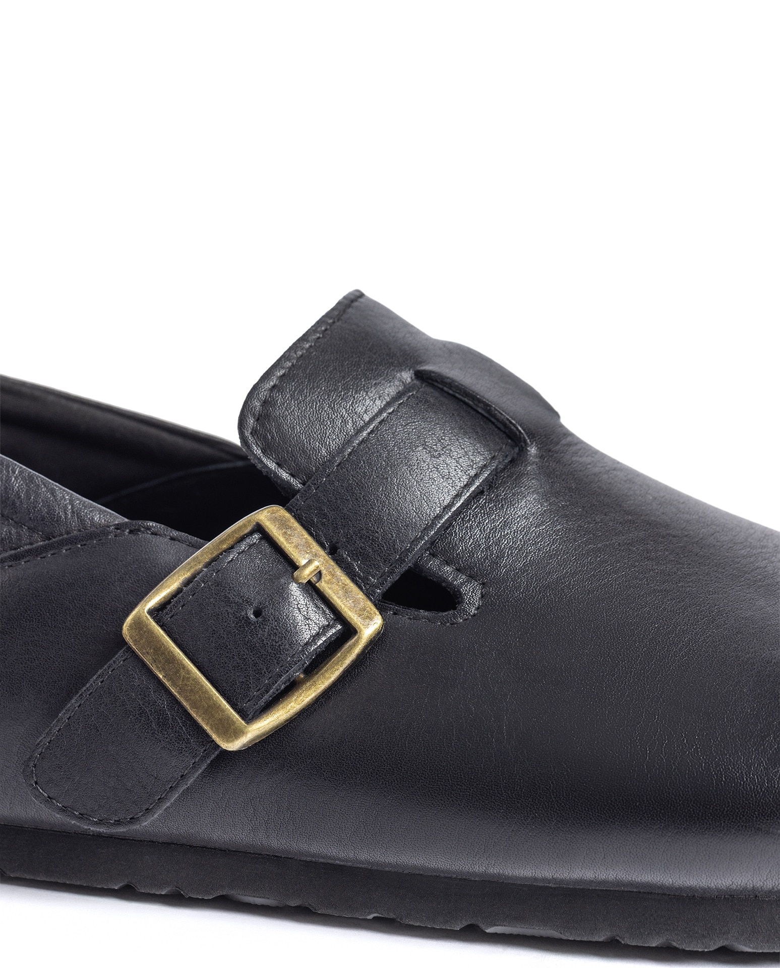 Zuecos planos de mujer de piel - Yokono - Negro Negro-5