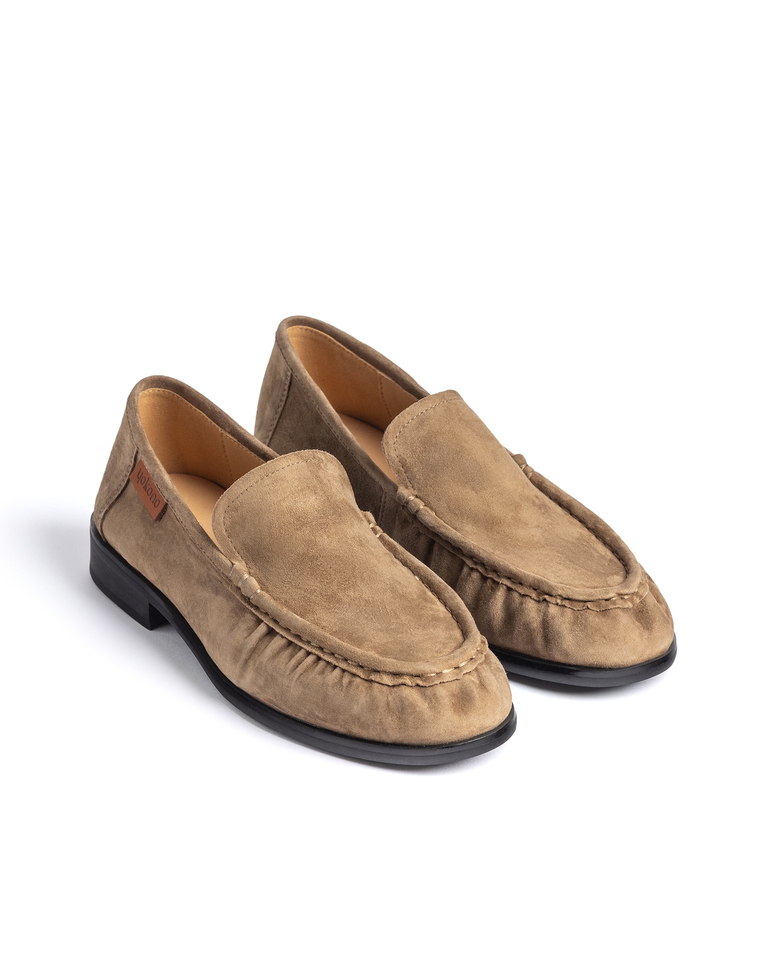 Mocasines planos de mujer de piel - Yokono - Marrón Marrón-2