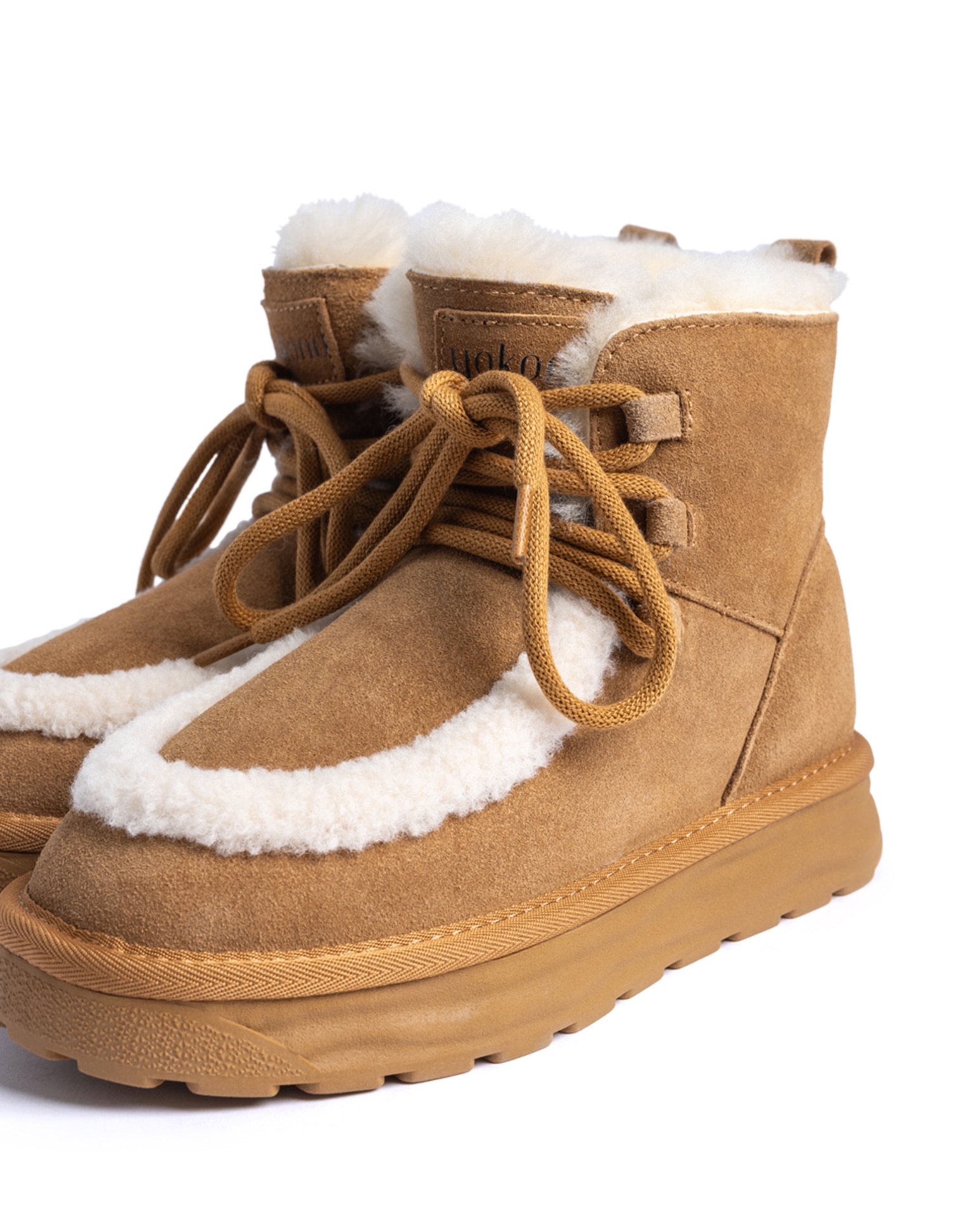 Botas de pelo de mujer de piel - Yokono - Marrón Marrón-4
