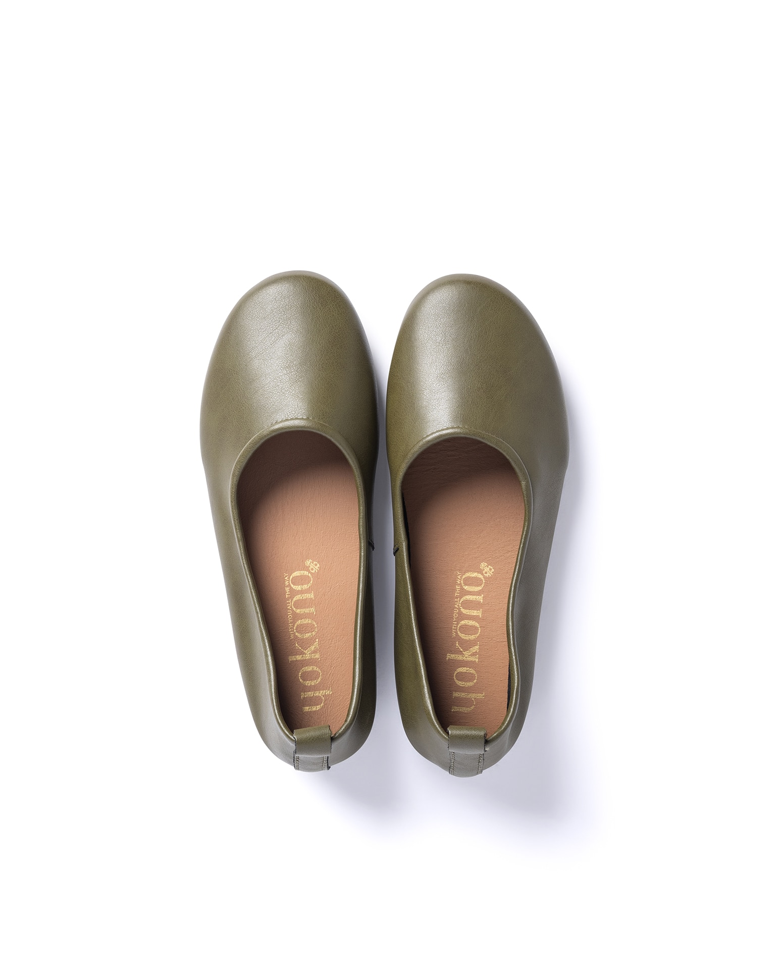 Bailarinas planas de mujer de piel - Yokono - Verde militar Verde militar-3