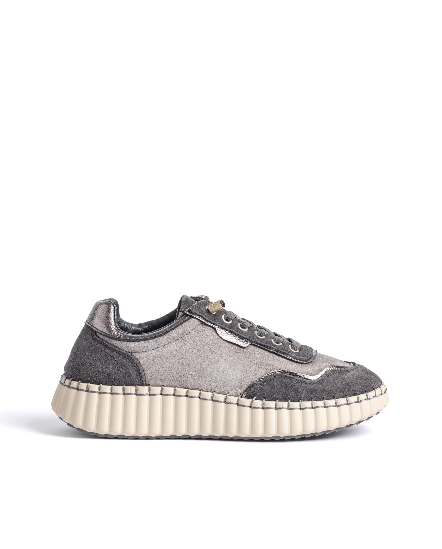 Zapatillas básicas de mujer de piel - Yokono - Gris Gris-1