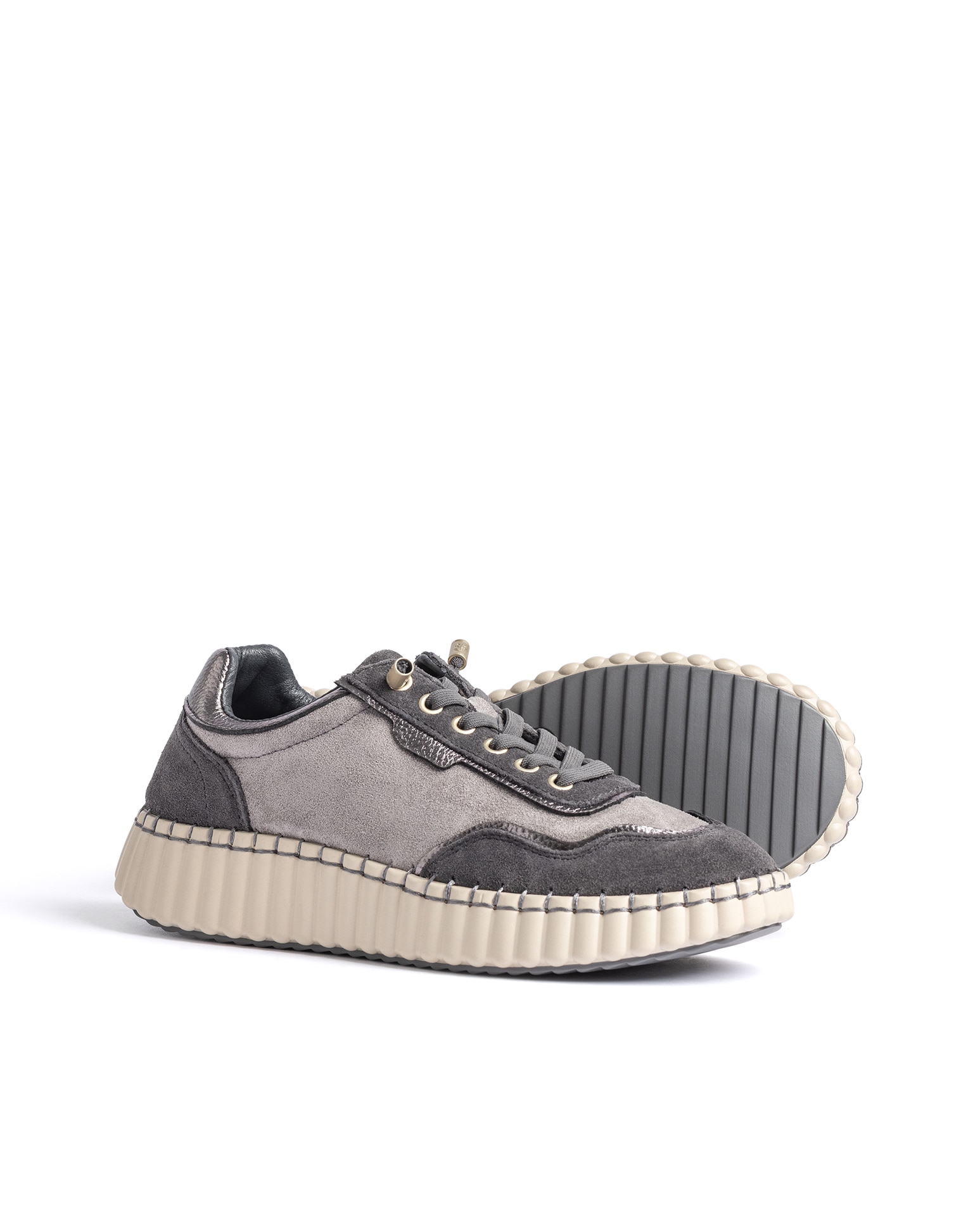 Zapatillas básicas de mujer de piel - Yokono - Gris Gris-3