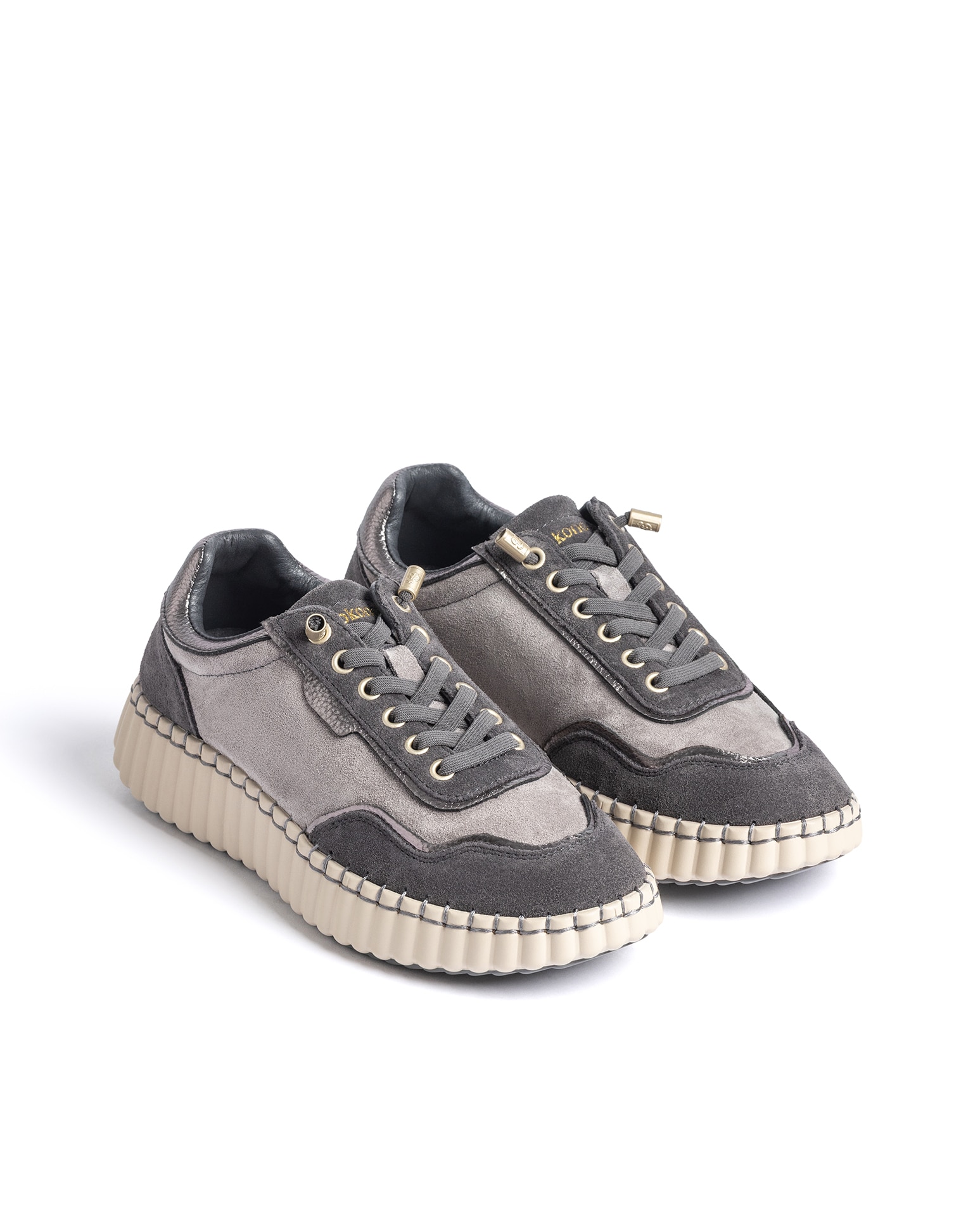Zapatillas básicas de mujer de piel - Yokono - Gris Gris-2