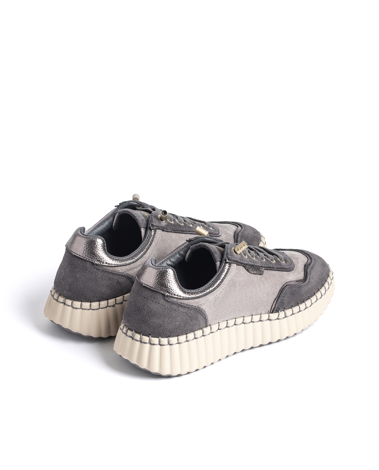 Zapatillas básicas de mujer de piel - Yokono - Gris Gris-4