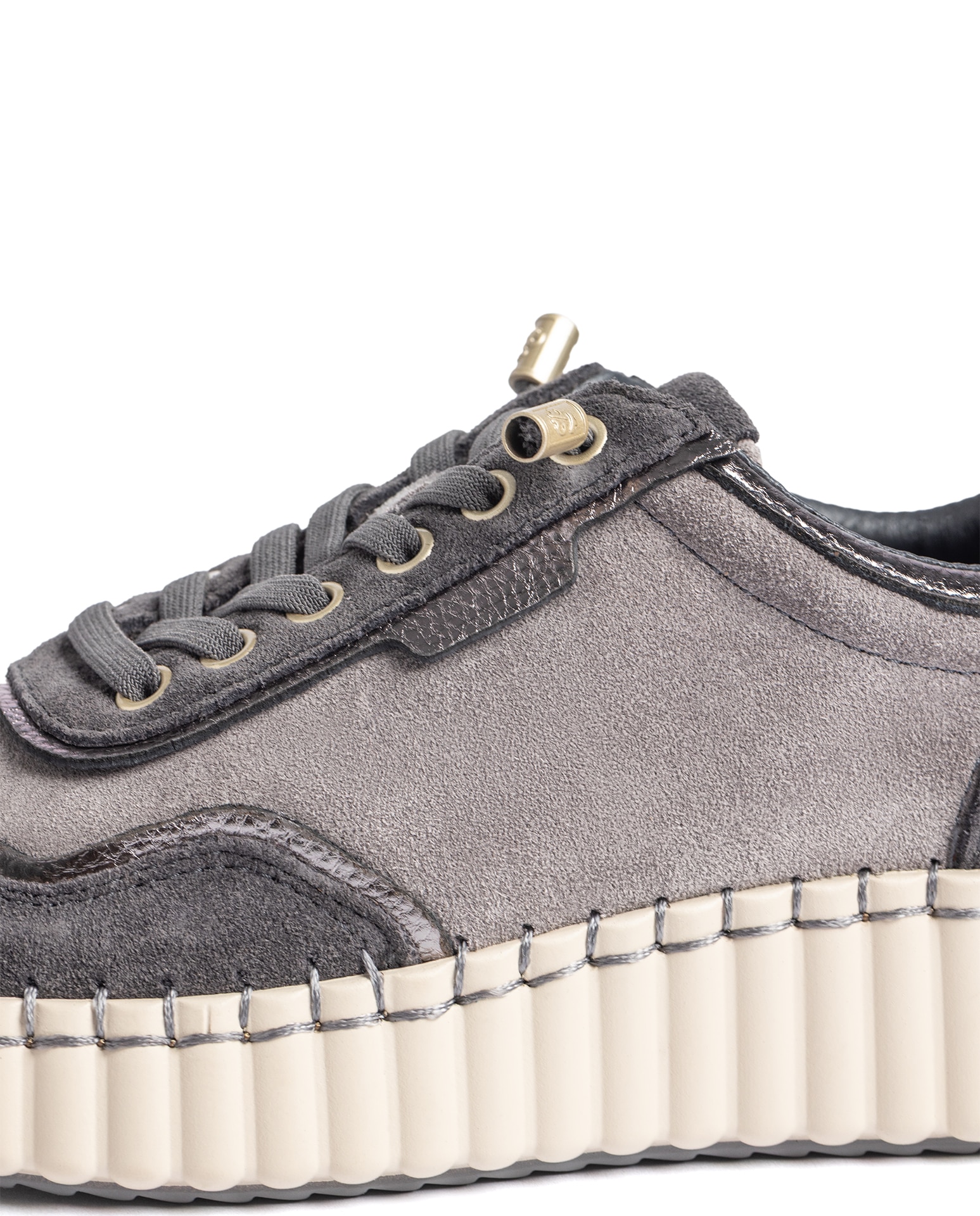 Zapatillas básicas de mujer de piel - Yokono - Gris Gris-5