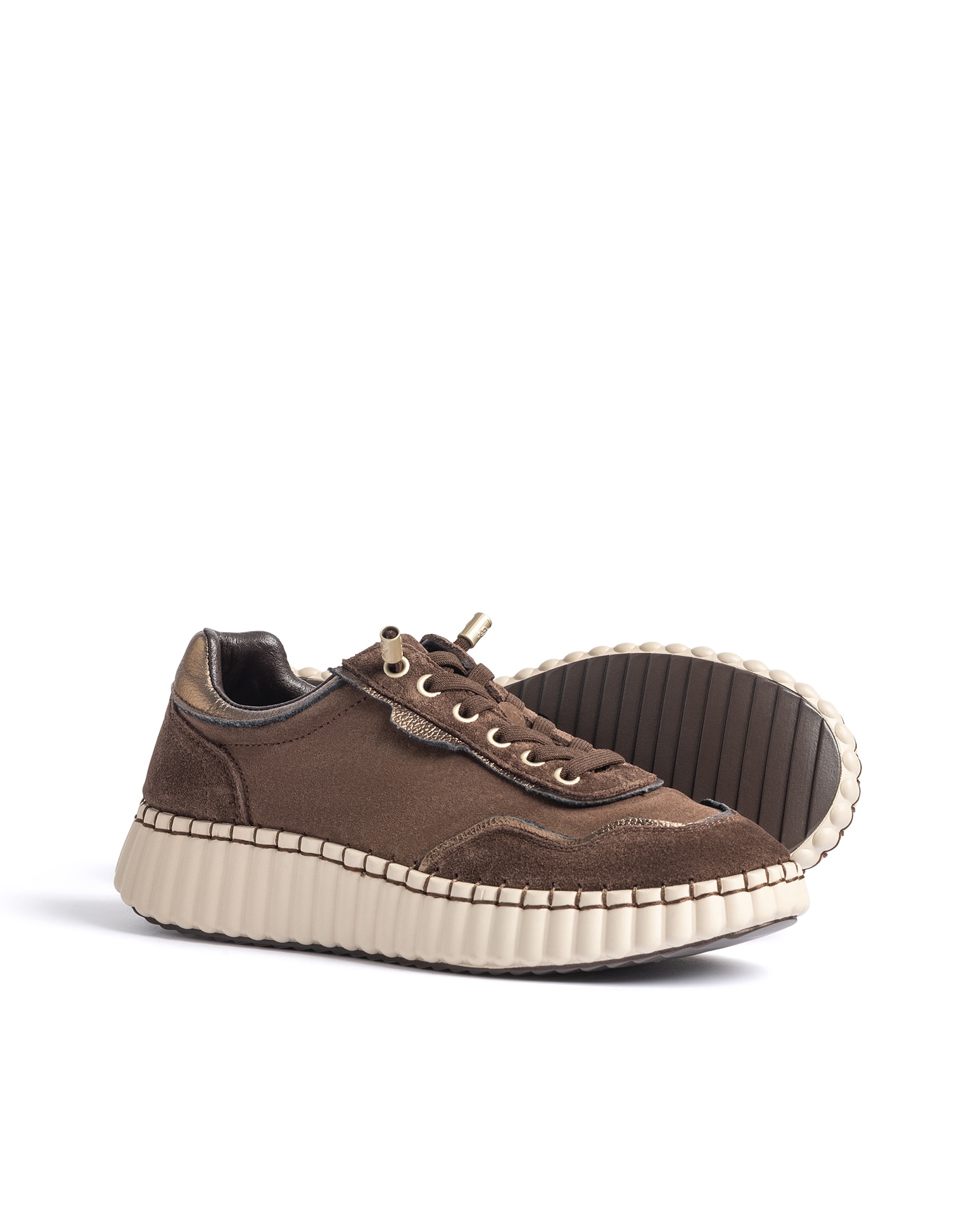 Zapatillas básicas de mujer de piel - Yokono - Marrón oscuro Marrón oscuro-3