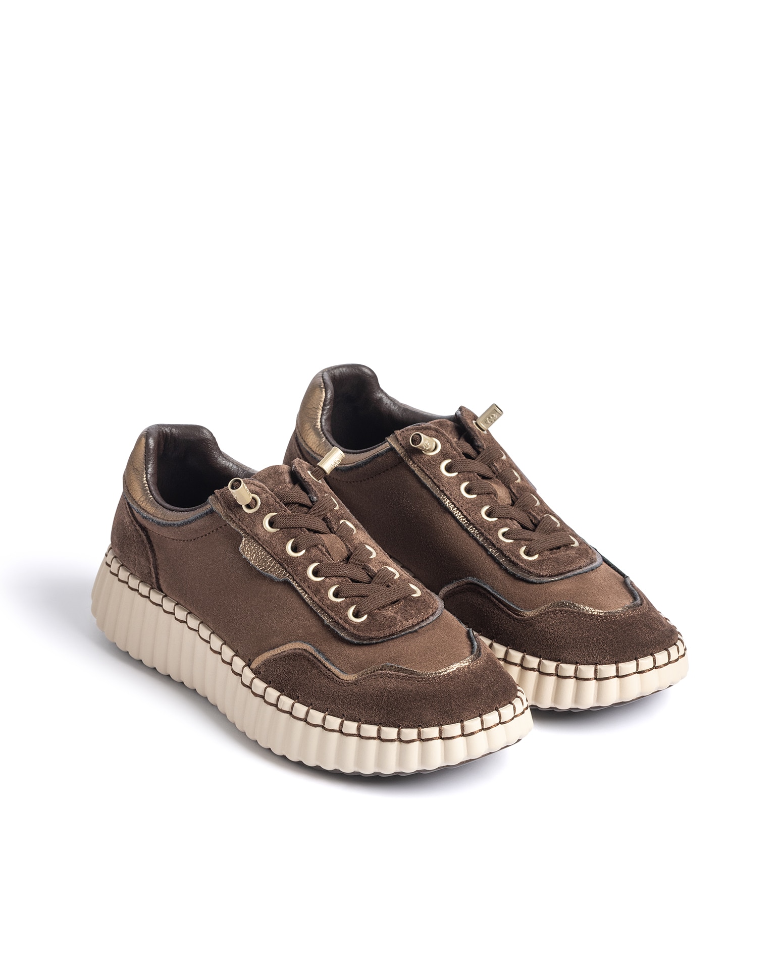 Zapatillas básicas de mujer de piel - Yokono - Marrón oscuro Marrón oscuro-2