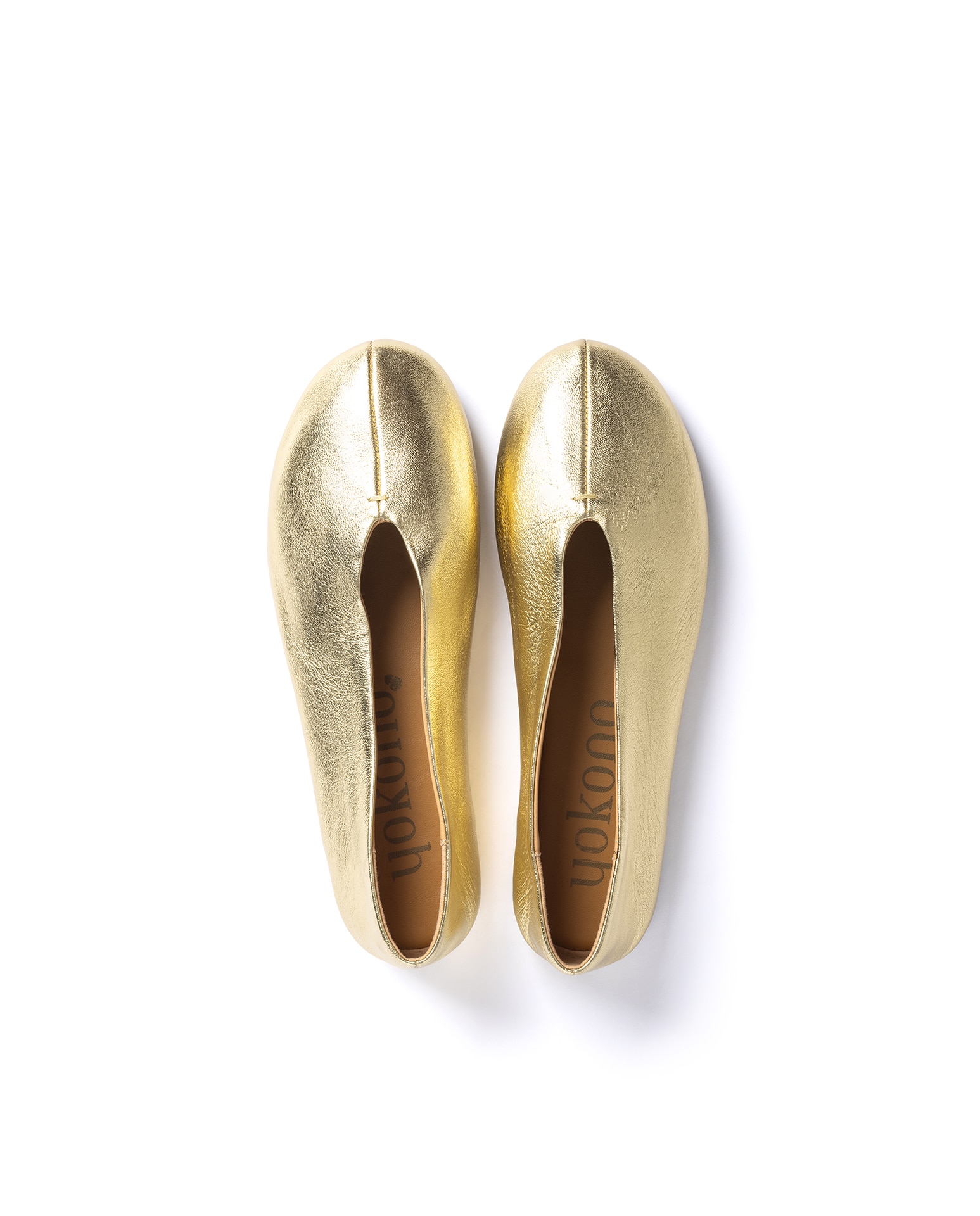 Bailarinas planas de mujer de piel - Yokono - Dorado Dorado-3