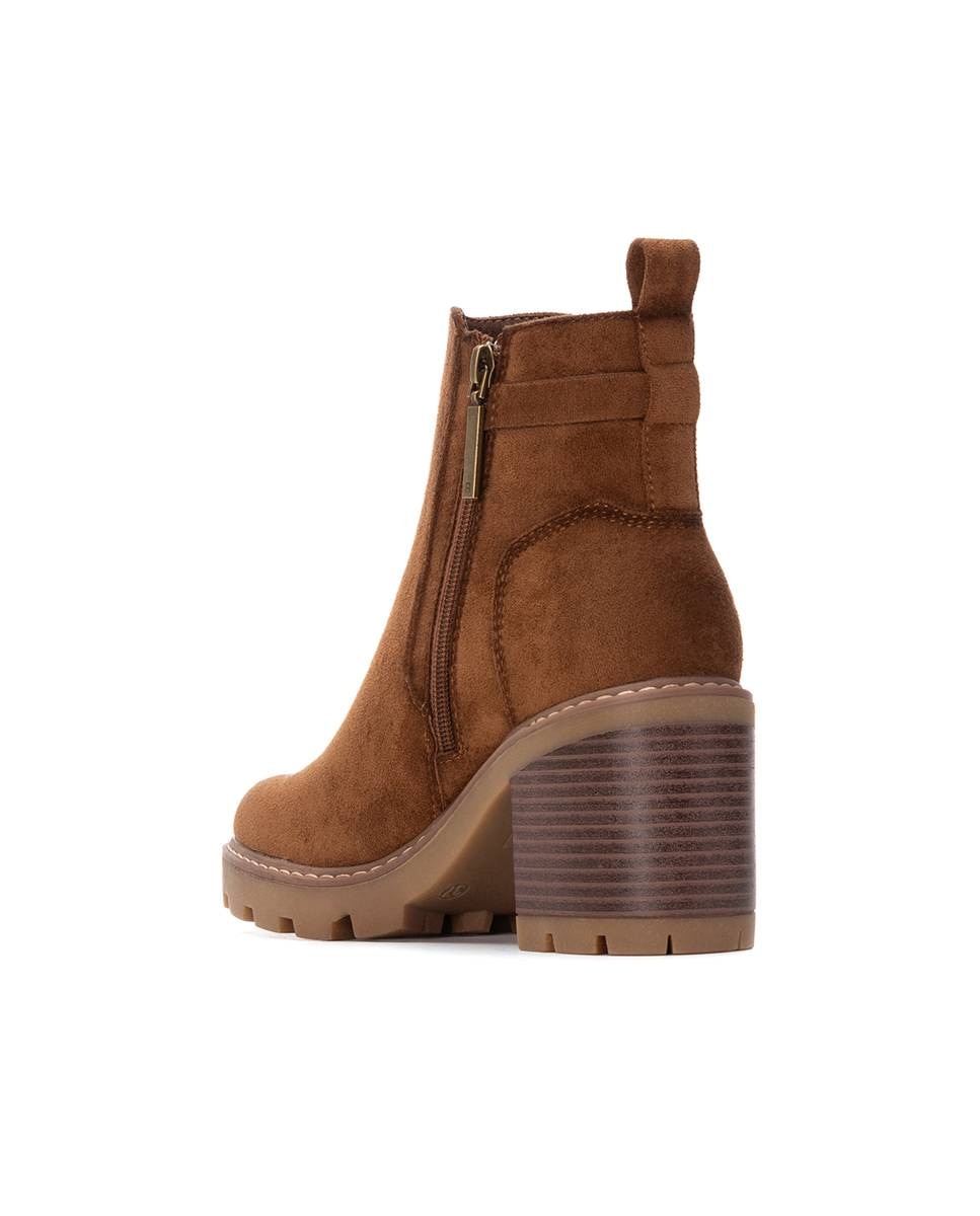 Botines de mujer con cremallera - Refresh - Camel Camel-4