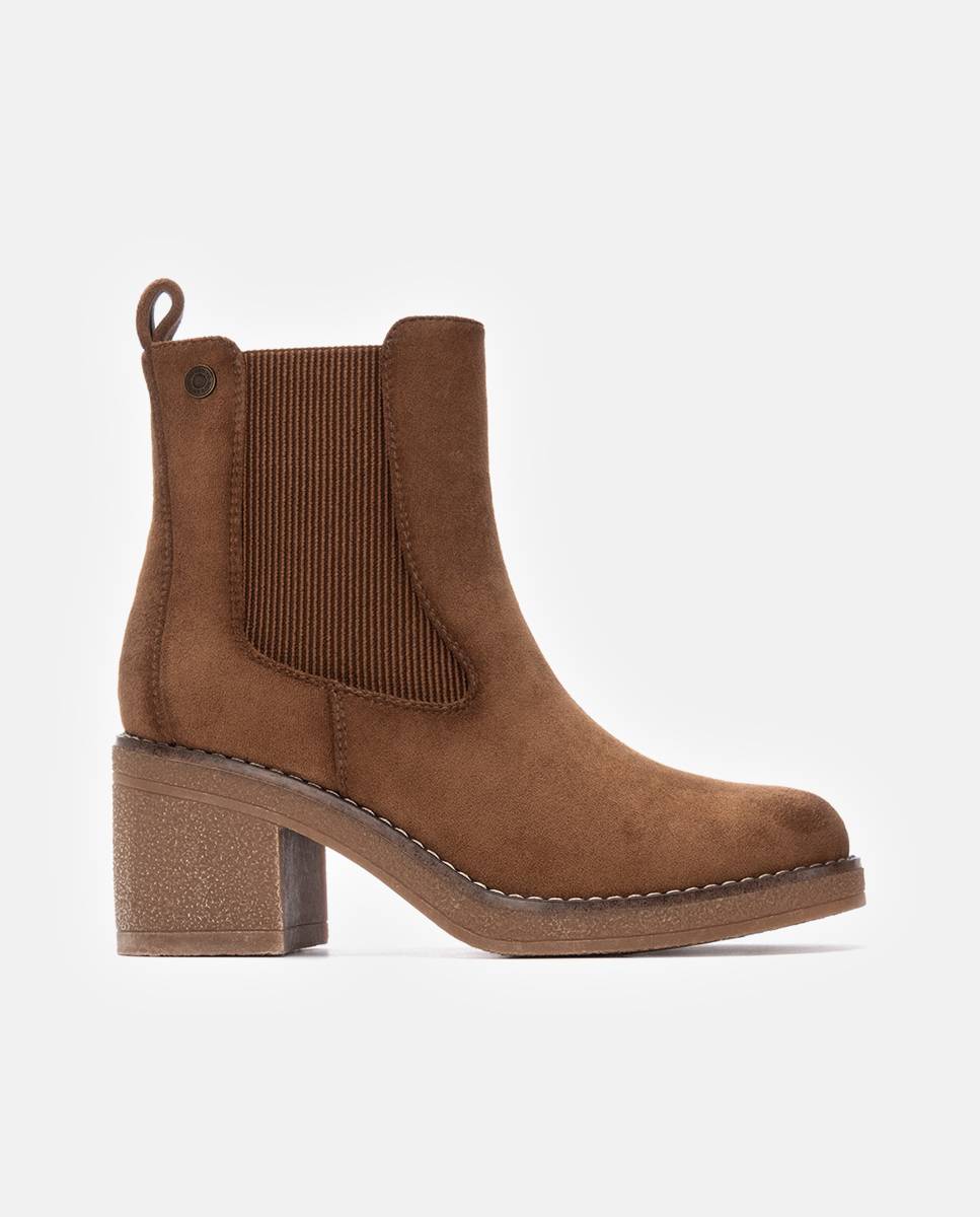 Botines de mujer con cremallera - Refresh - Marrón Marrón-1
